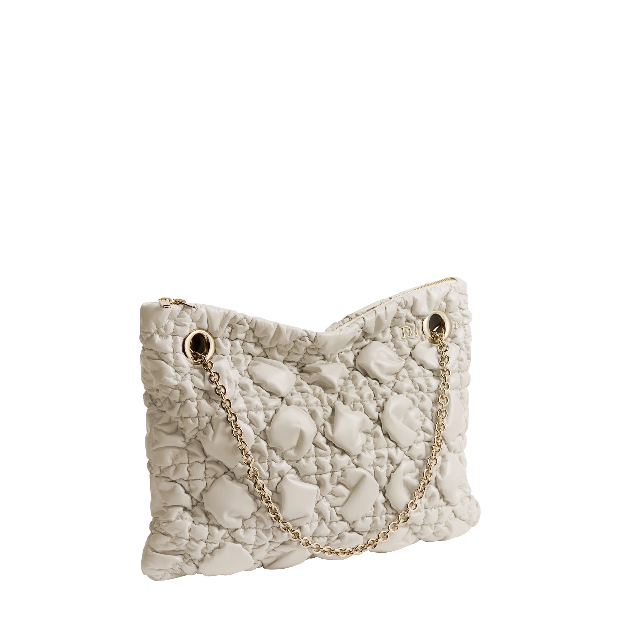 Medium Dior Milly-La-Forêt Bag Latte Puffy Macrocannage Calfskin E03