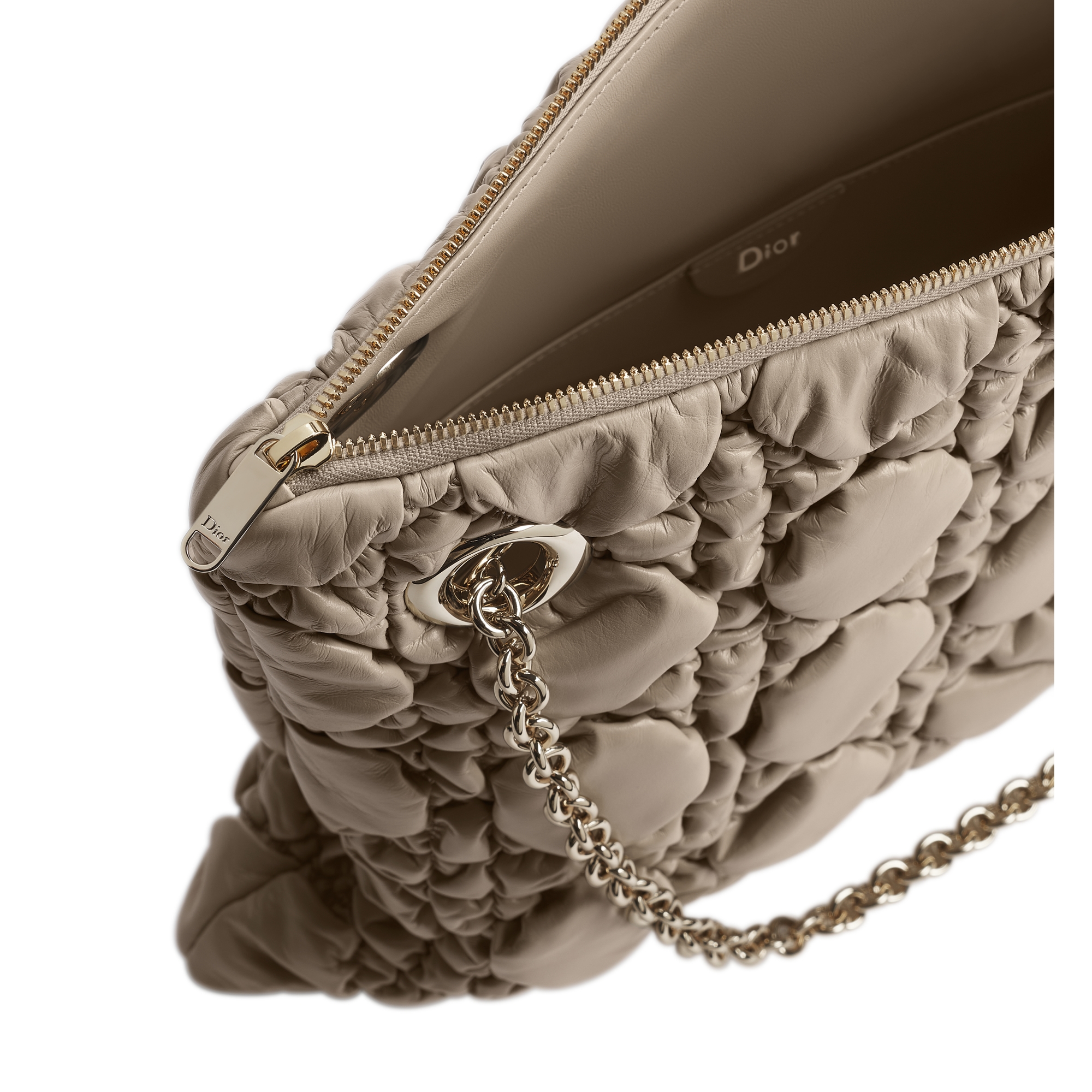 Medium Dior Milly-La-Forêt Bag Sand-Colored Puffy Macrocannage Calfskin E06