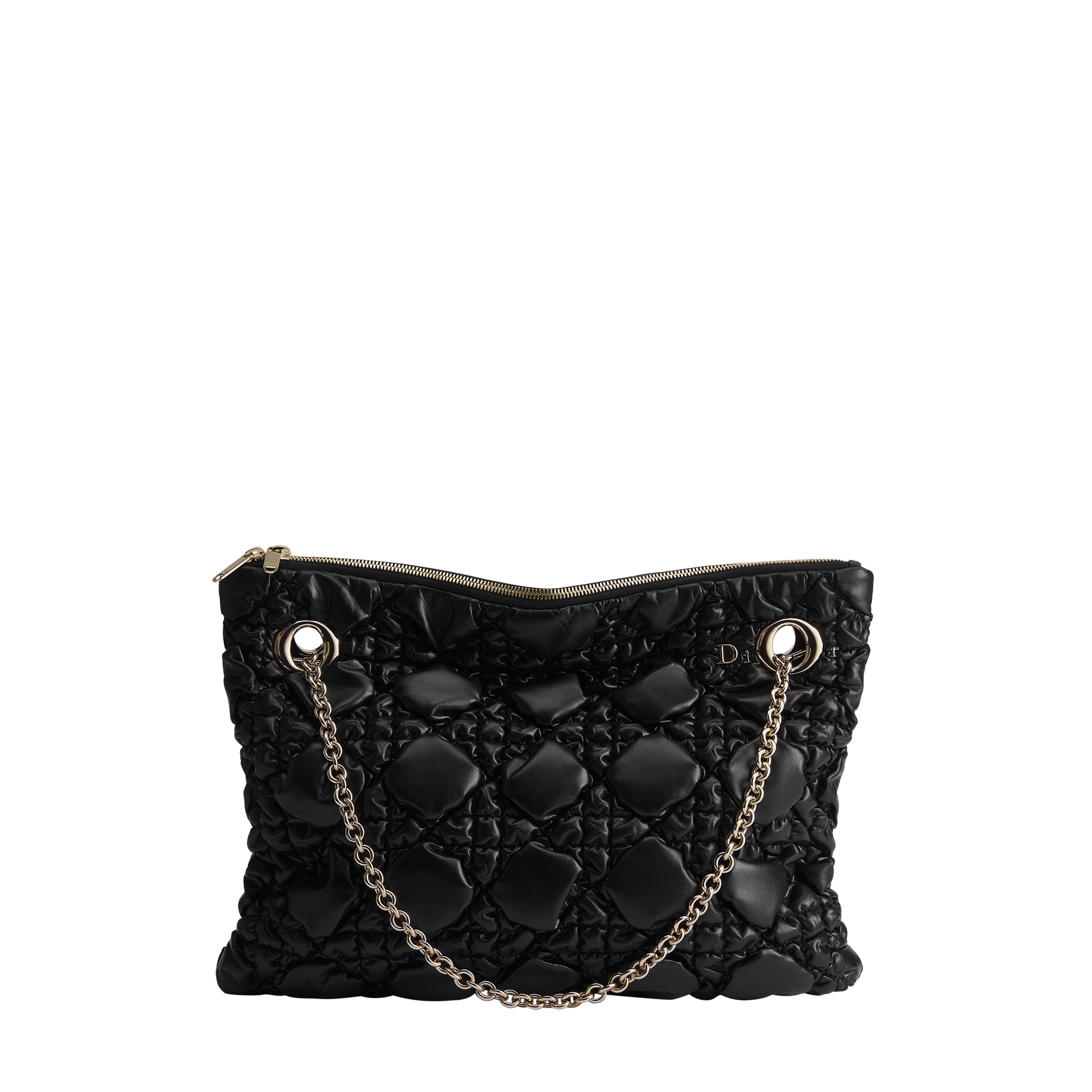  Black Puffy Macrocannage Calfskin