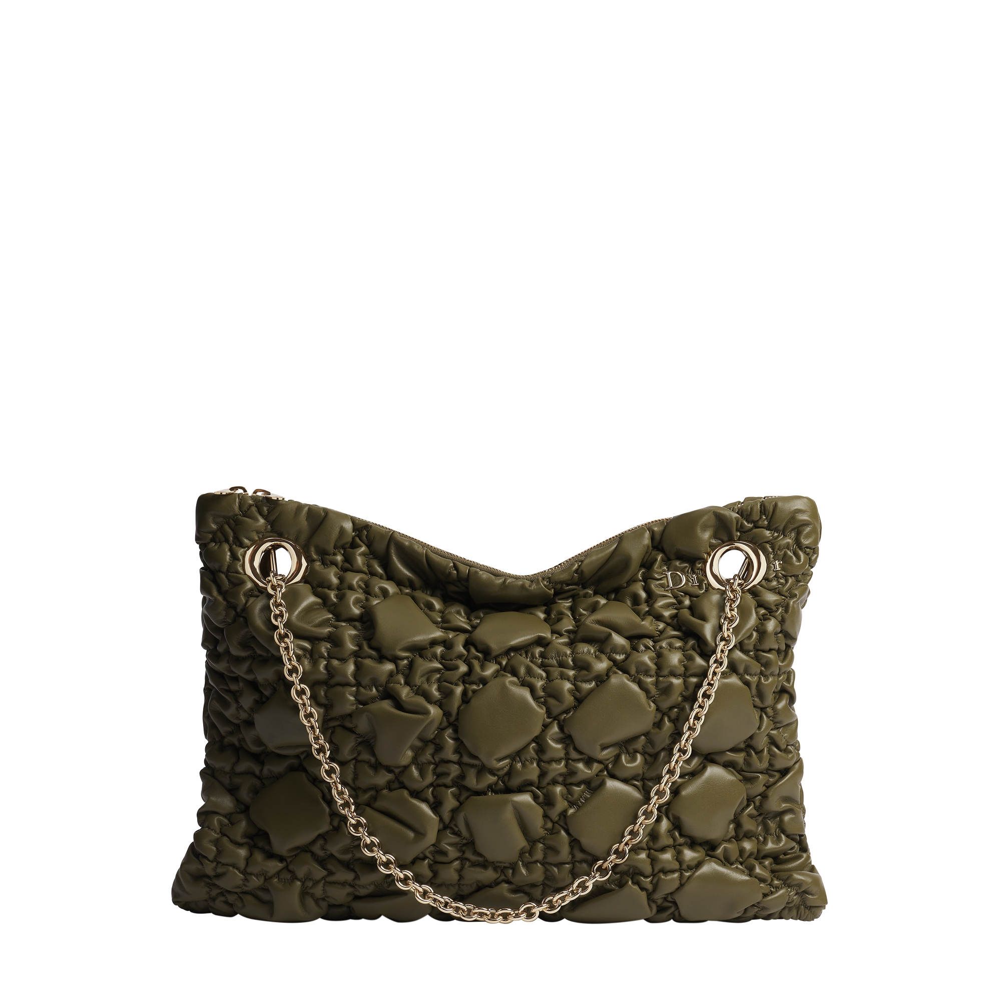  Khaki Puffy Macrocannage Calfskin