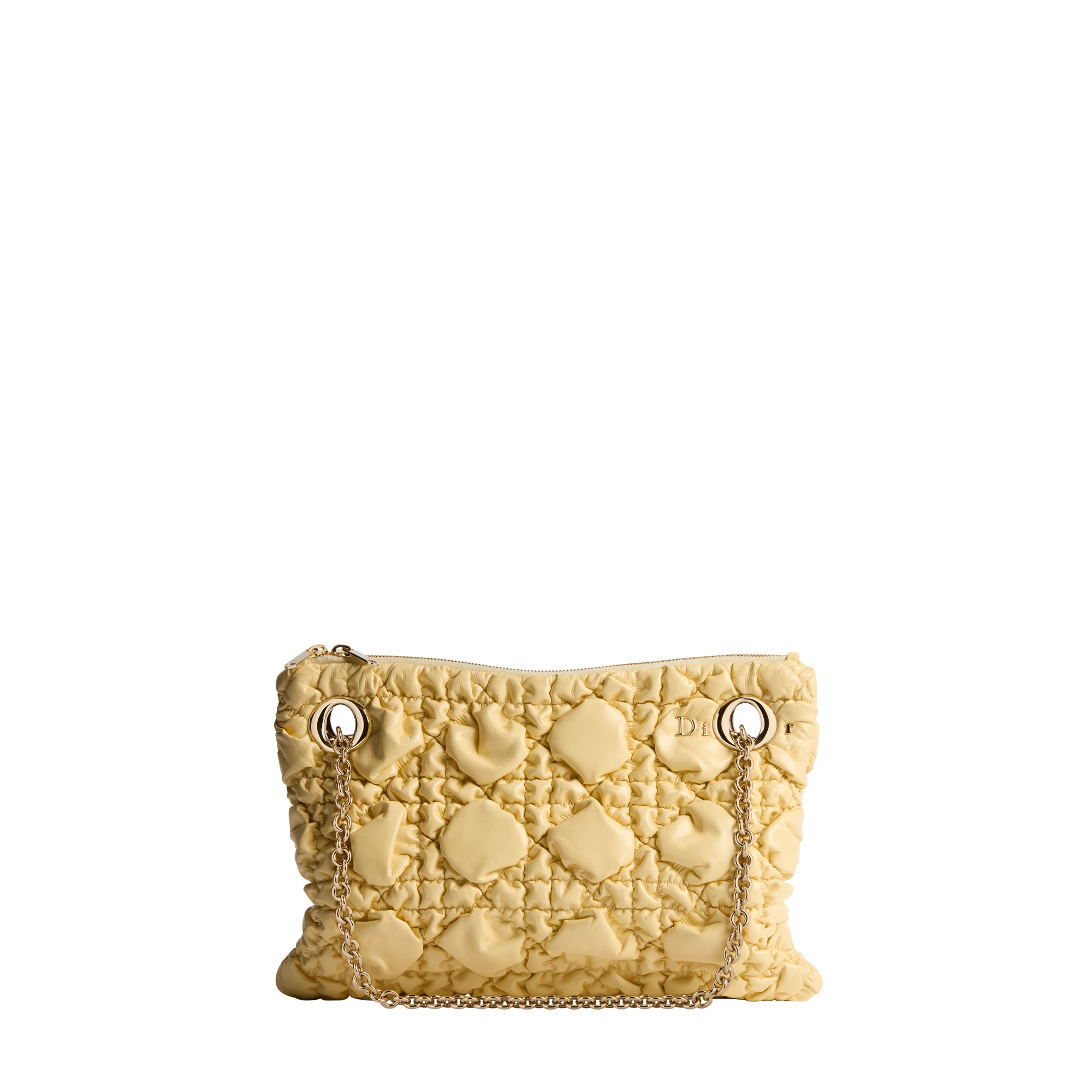  Light Yellow Puffy Macrocannage Calfskin