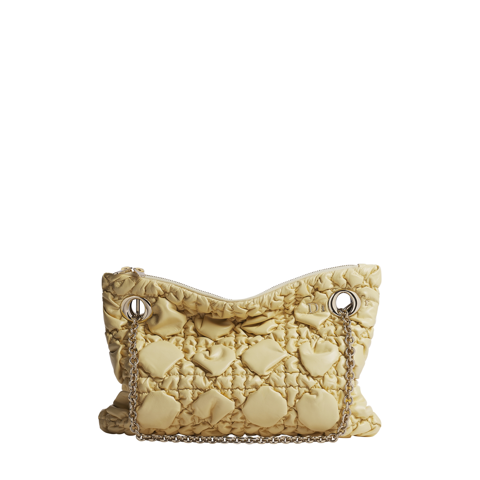  Light Yellow Puffy Macrocannage Calfskin