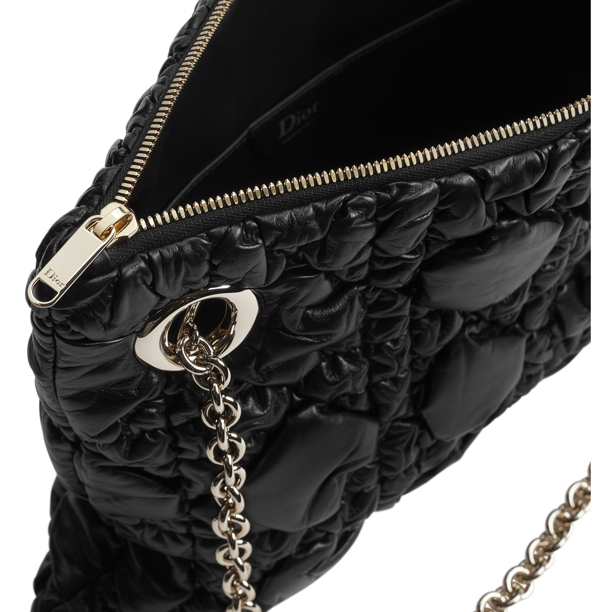 Small Dior Milly-La-Forêt Bag Black Puffy Macrocannage Calfskin E06