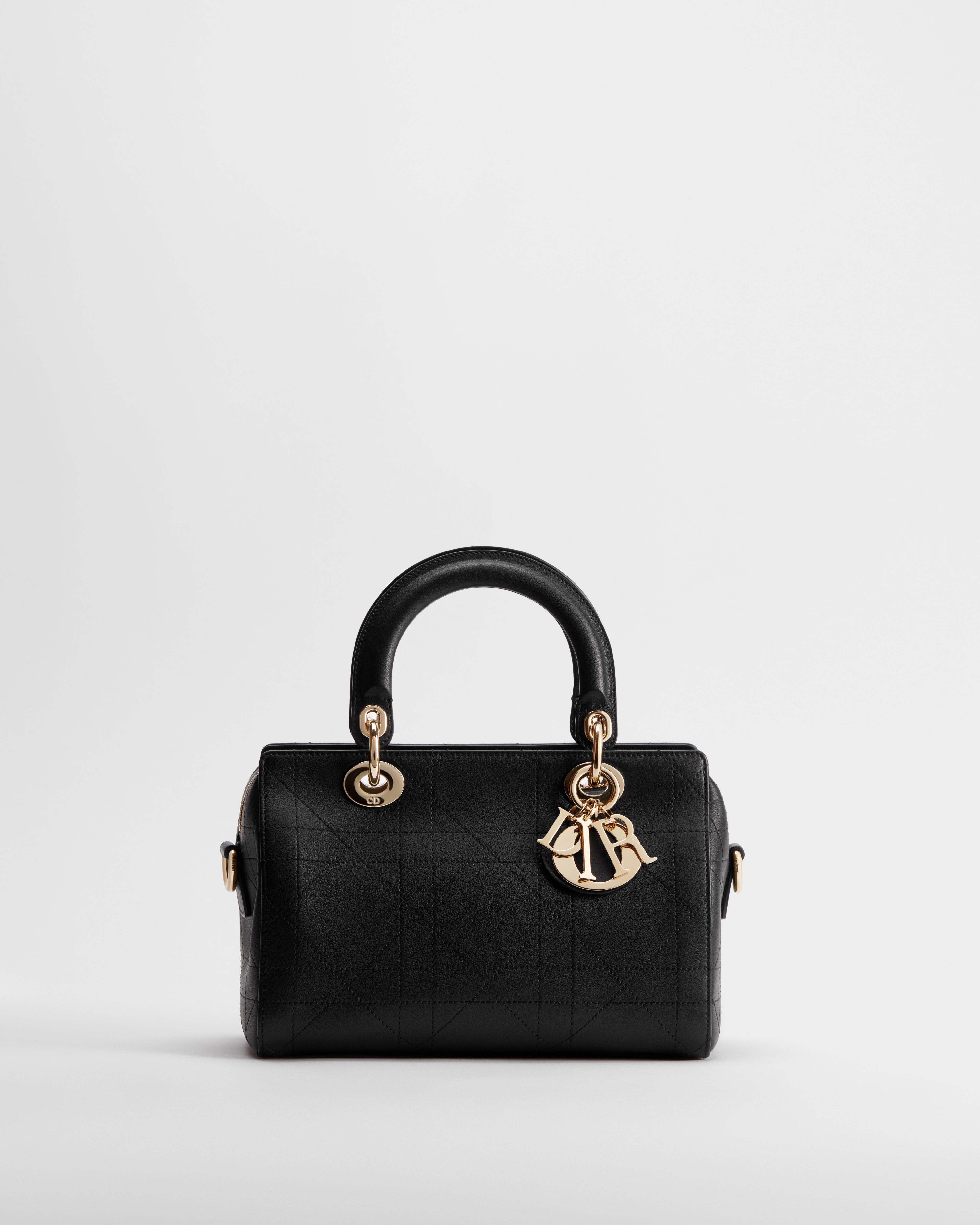 Sac Dior Granville Small Cuir de veau Flat Macrocannage noir E01
