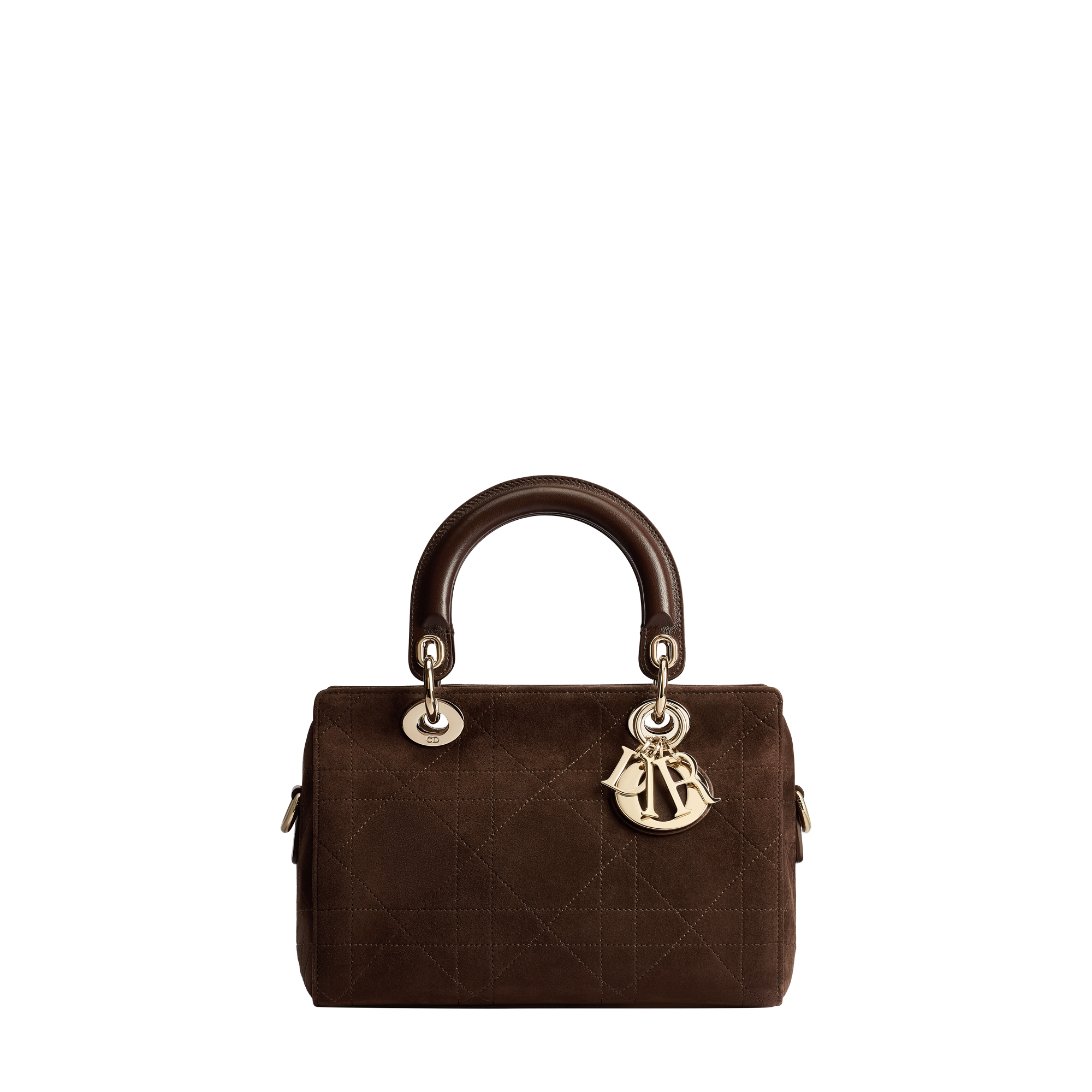 Small Dior Granville Bag Chocolate Flat Macrocannage Suede