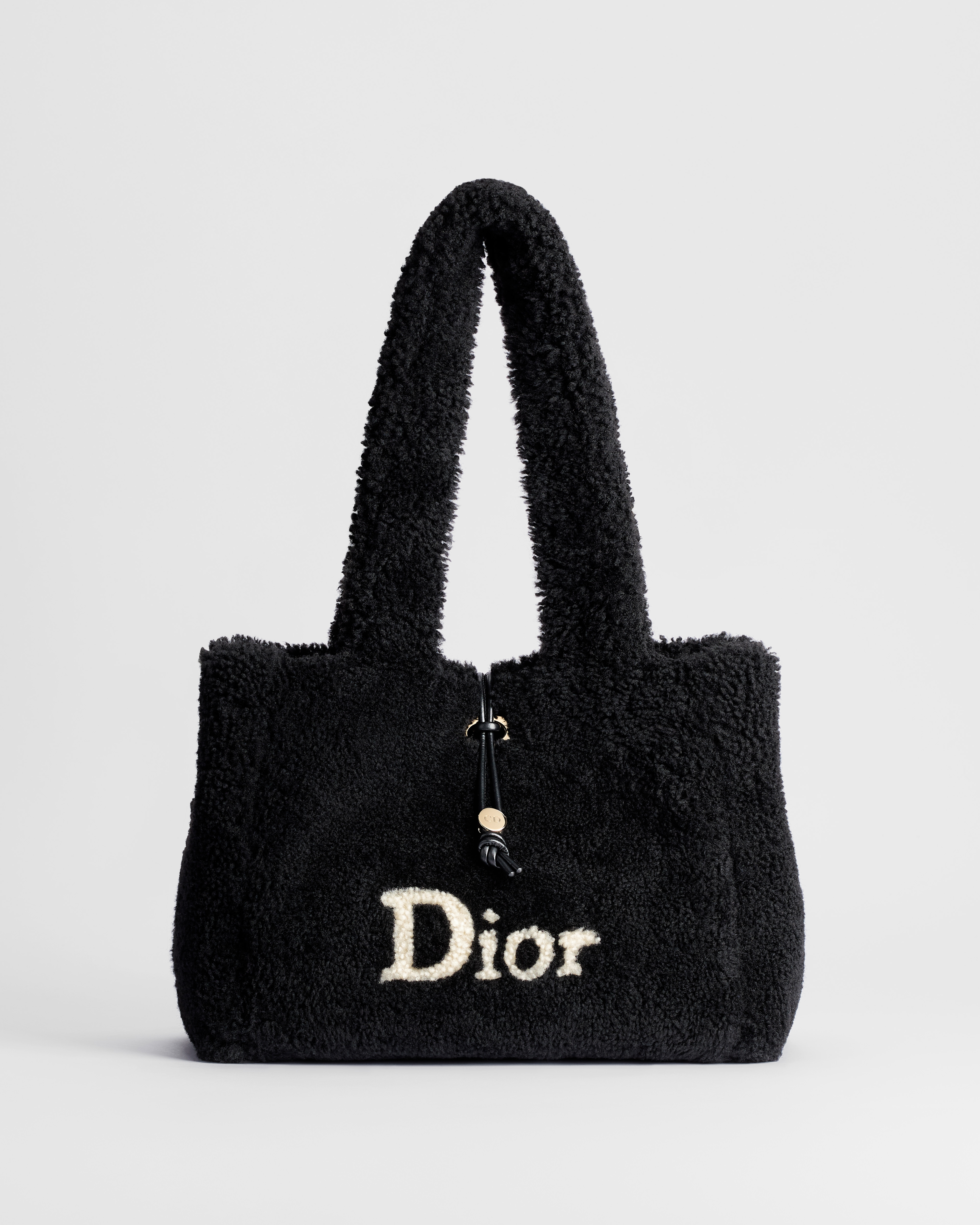 DiorAlps Small Spongy Book Tote Black Lambskin Shearling E01