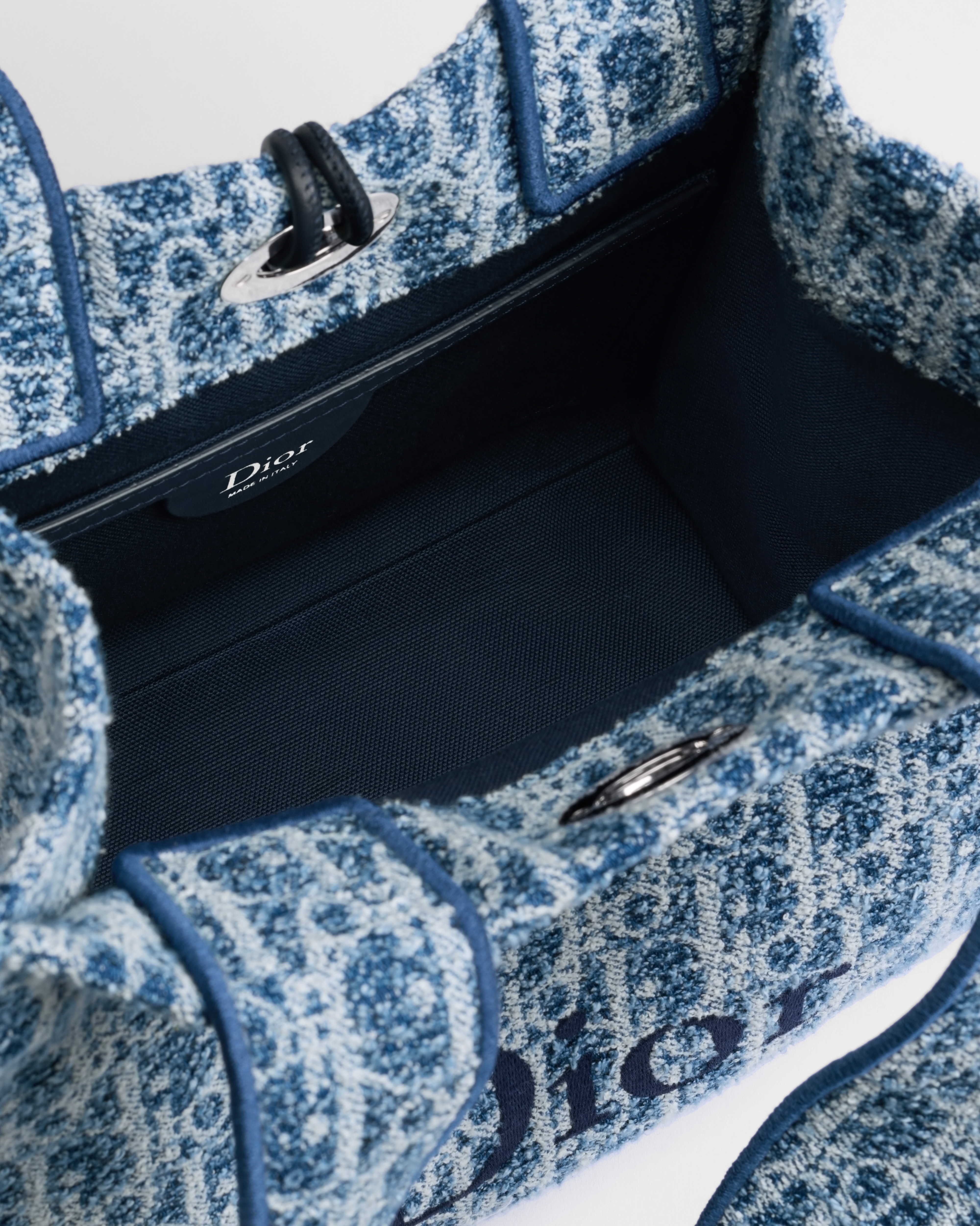 Sac Spongy Book Tote Small Dioriviera Toile Dior Oblique effet éponge bleu E06