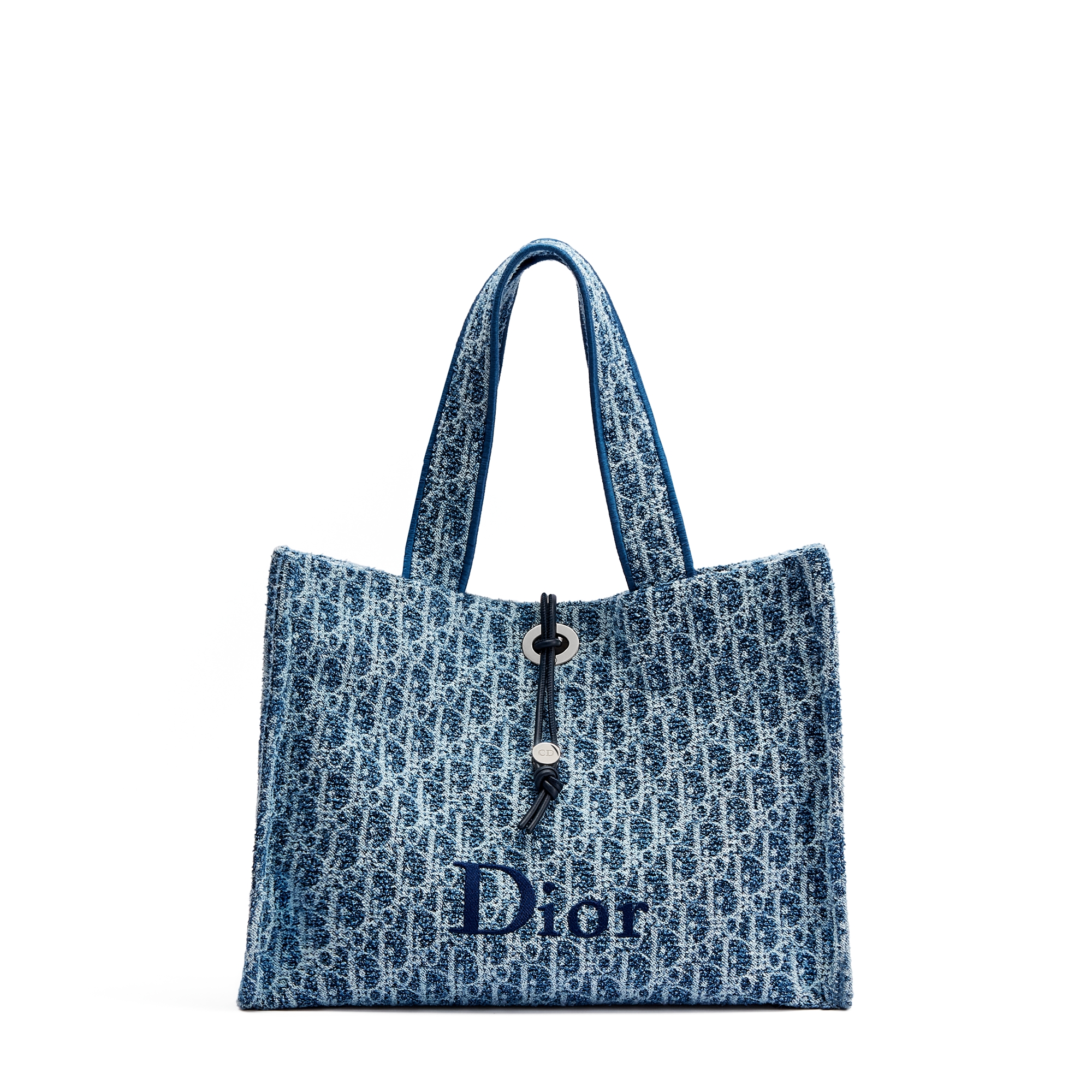 Dioriviera Medium Spongy Book Tote Blue Spongy Dior Oblique Fabric E01