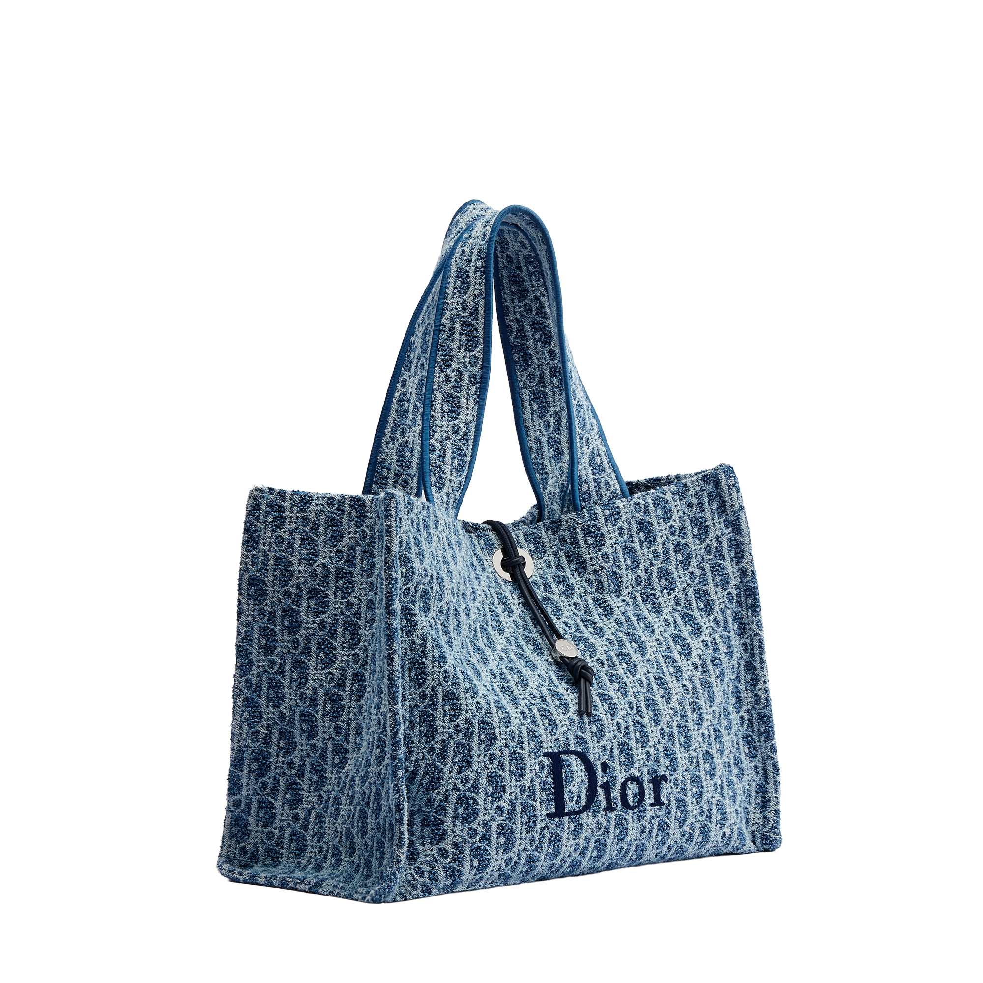 Dioriviera Medium Spongy Book Tote Blue Spongy Dior Oblique Fabric E03