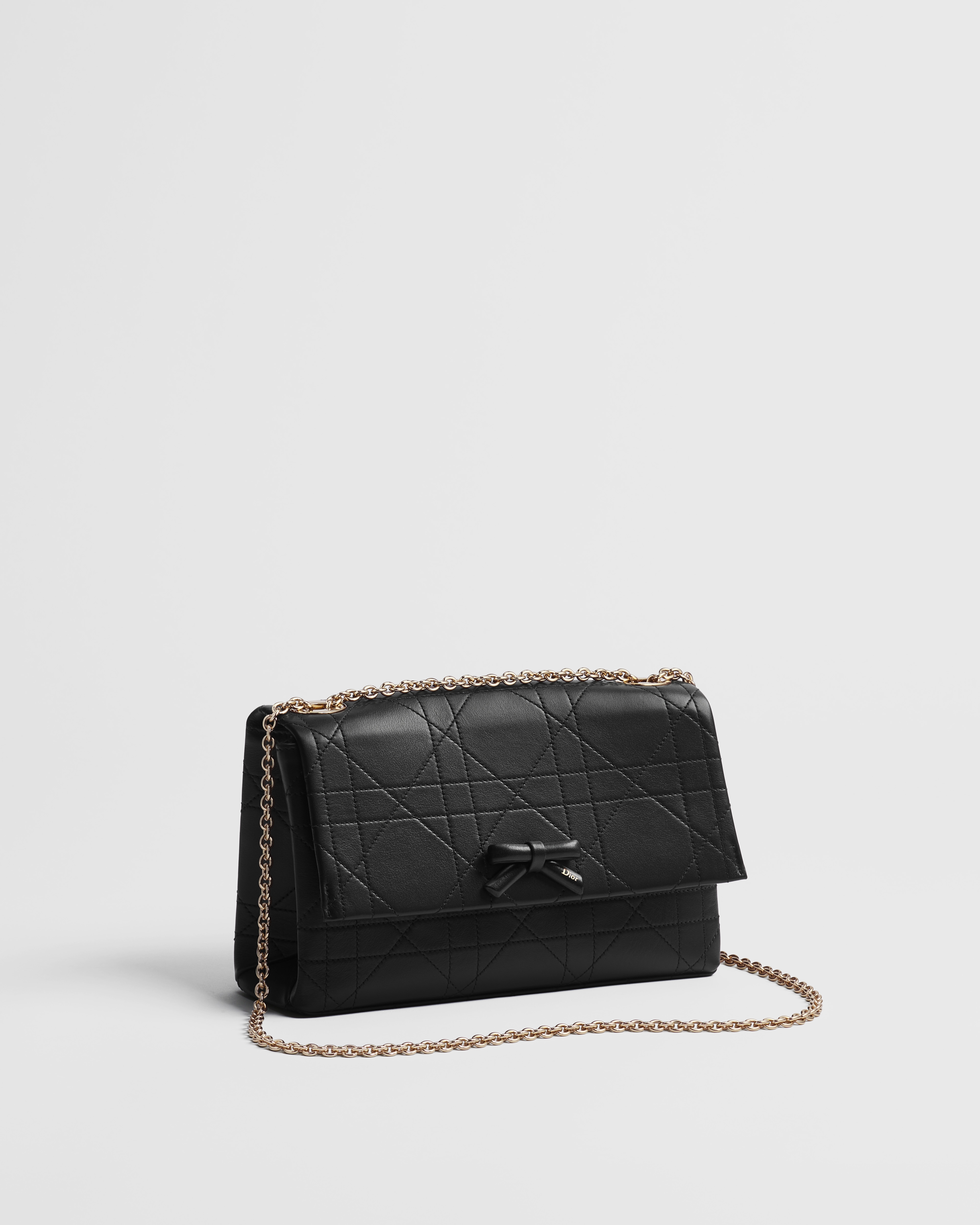 Sac à rabat Dior Promenade Small Cuir de veau Flat Cannage noir E03