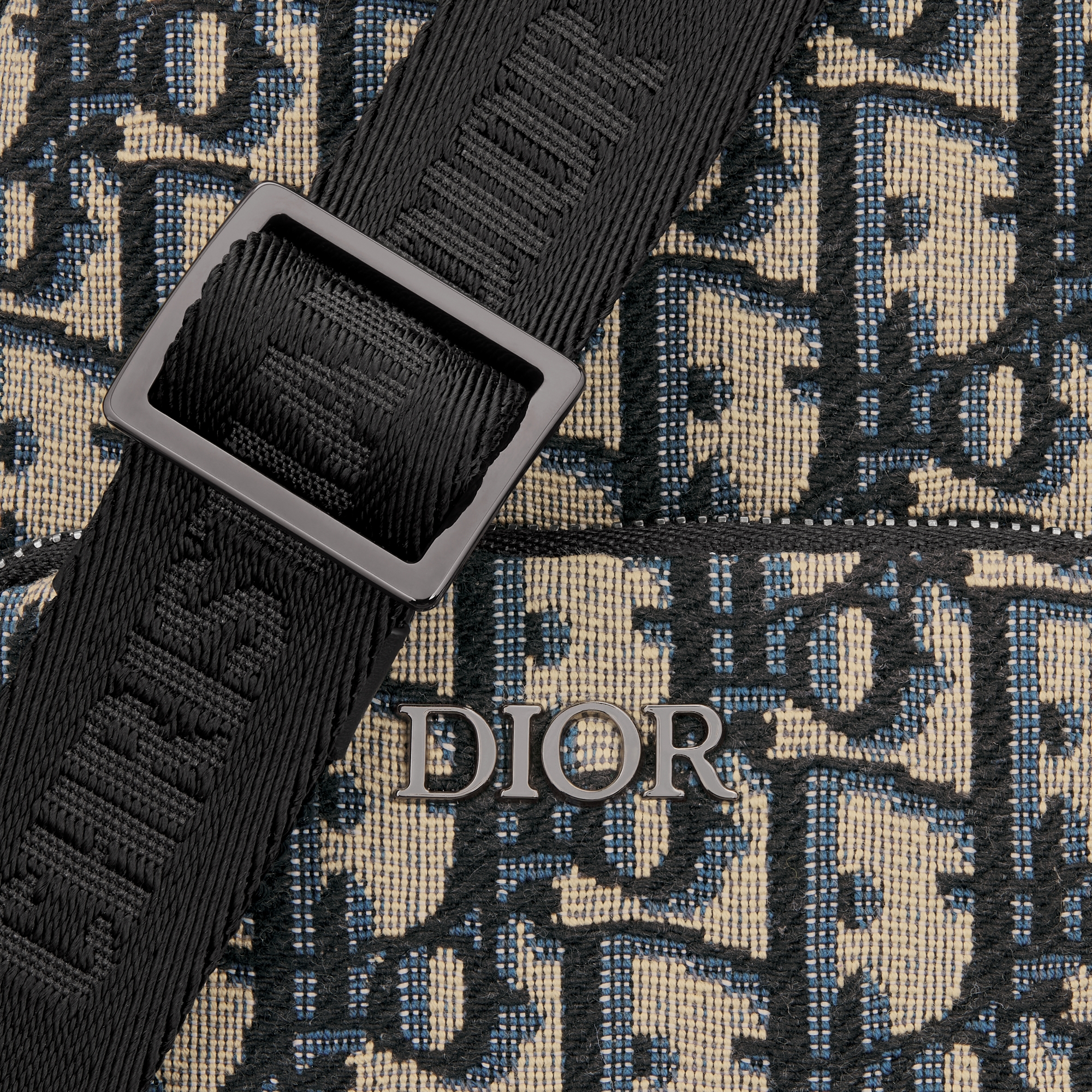 Nano Rider-slingtas voor kinderen Beige en blauwe Dior Oblique-jacquard E09