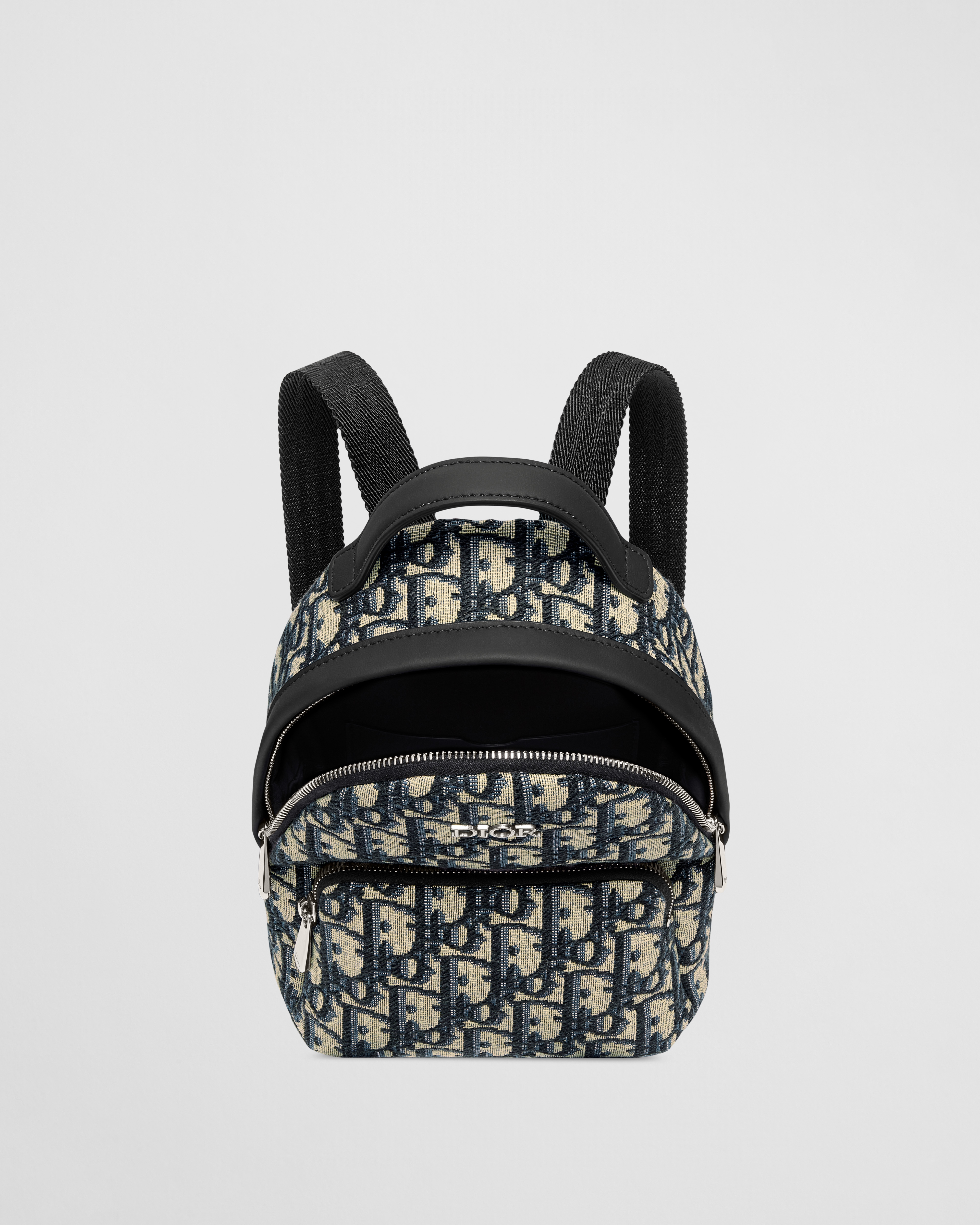 Kids' Mini Dior Rider Backpack Beige and Black Dior Oblique Jacquard E06