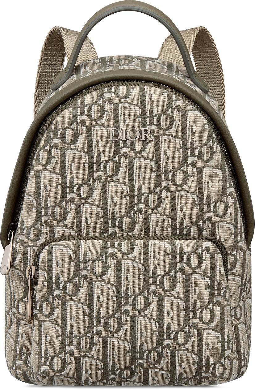 Kids Mini Rider Backpack Khaki Dior Oblique Jacquard DIOR