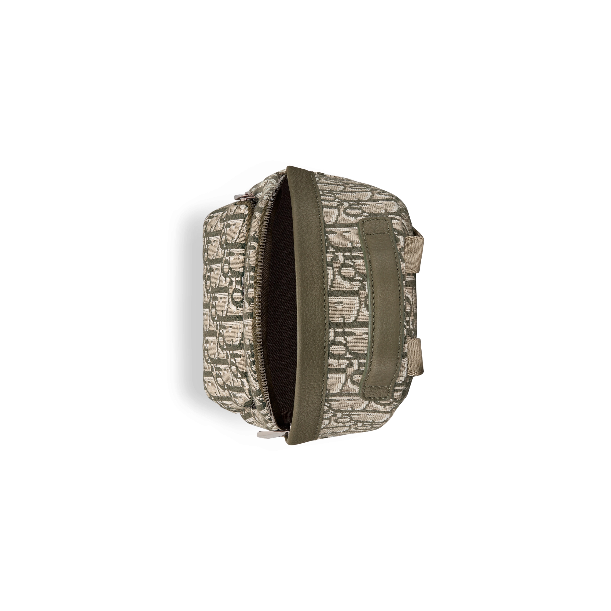 حقيبة الظهر Rider للأطفال بحجم ميني نمط ديور أوبليك بحبك الجاكار باللون الكاكي E06