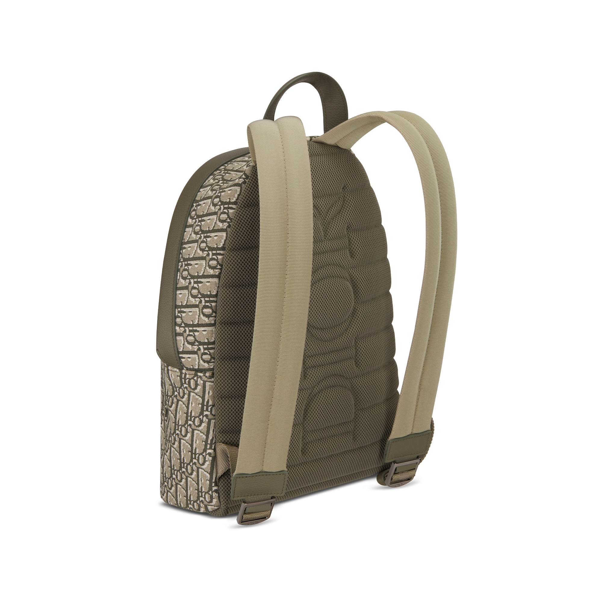 حقيبة الظهر Rider للأطفال نمط ديور أوبليك بحبك الجاكار باللون الكاكي E05
