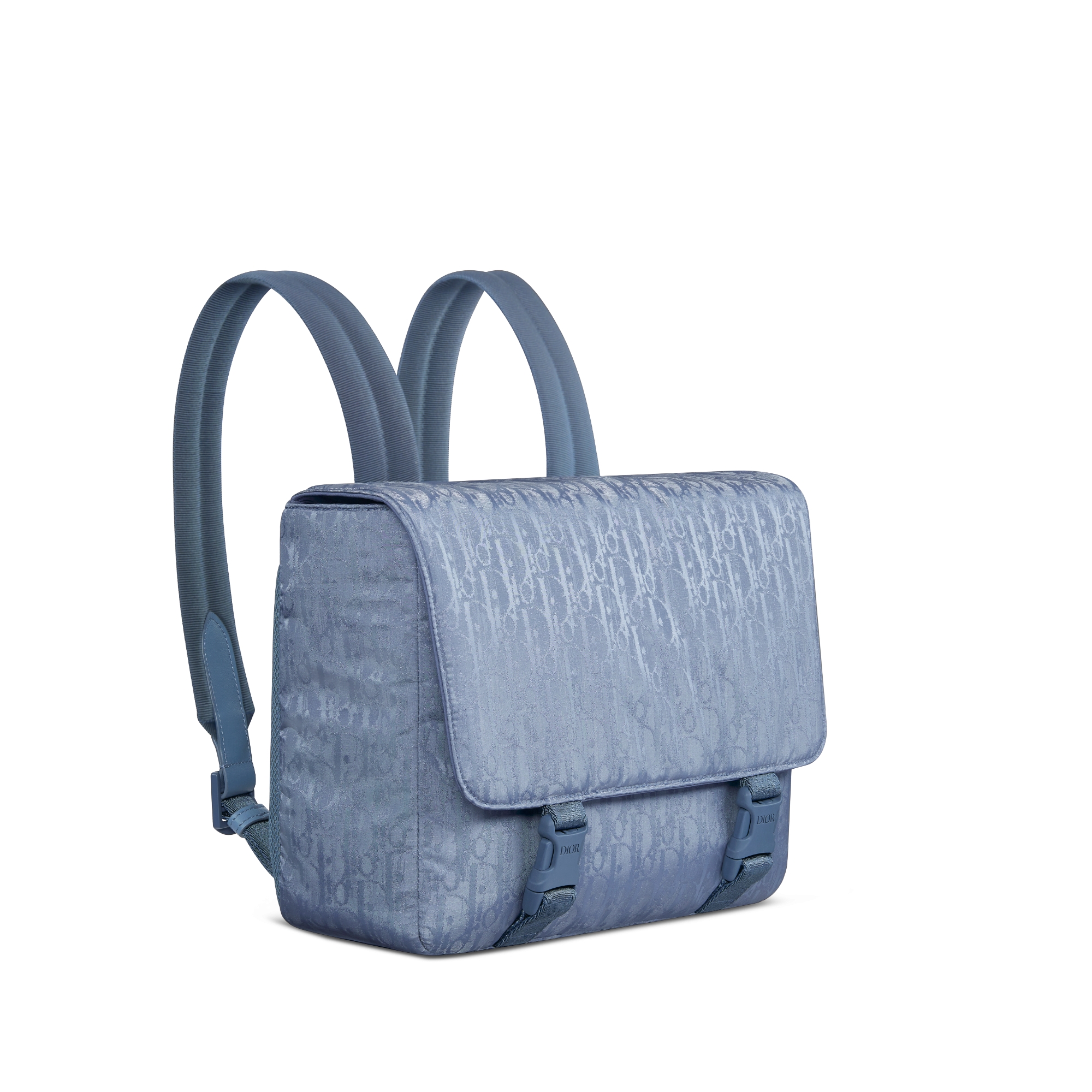 Kids' Satchel Gray-Blue Dior Oblique Water-Repellent Technical Jacquard with Satin Finish E03