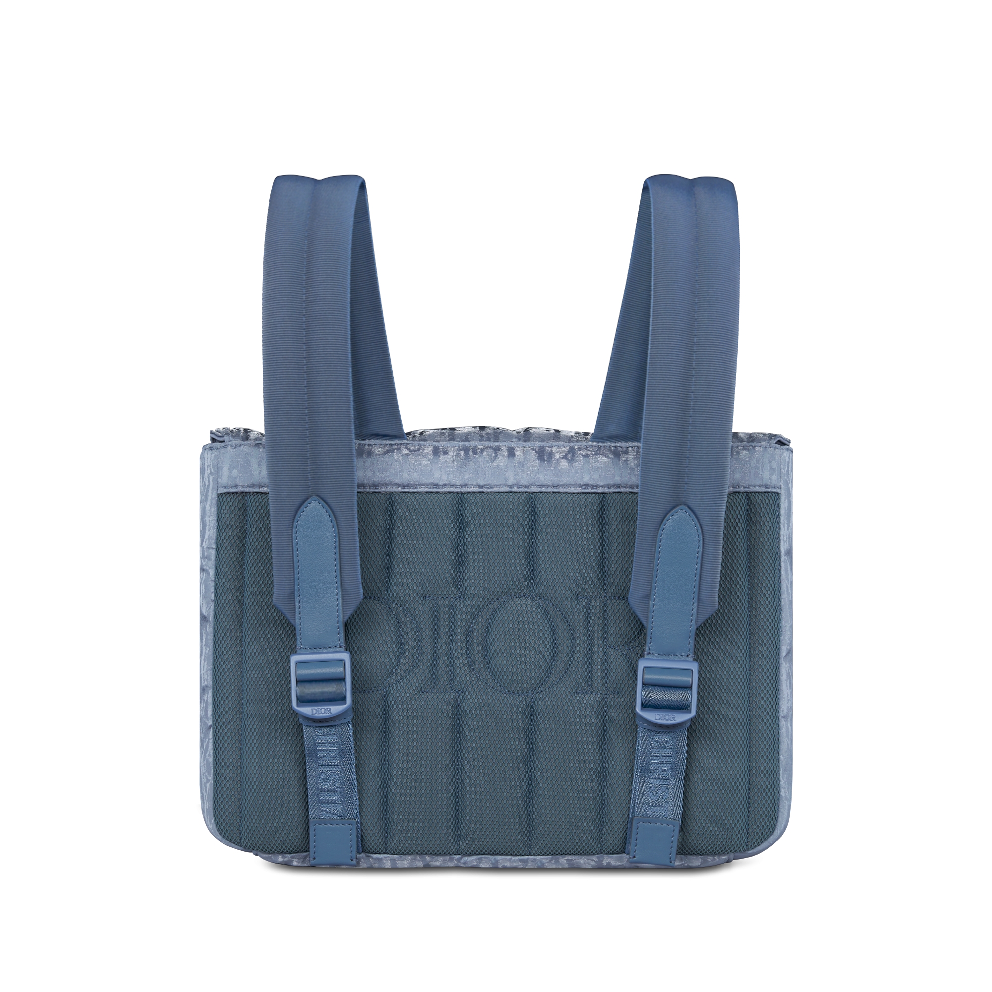 Kids' Satchel Gray-Blue Dior Oblique Water-Repellent Technical Jacquard with Satin Finish E08