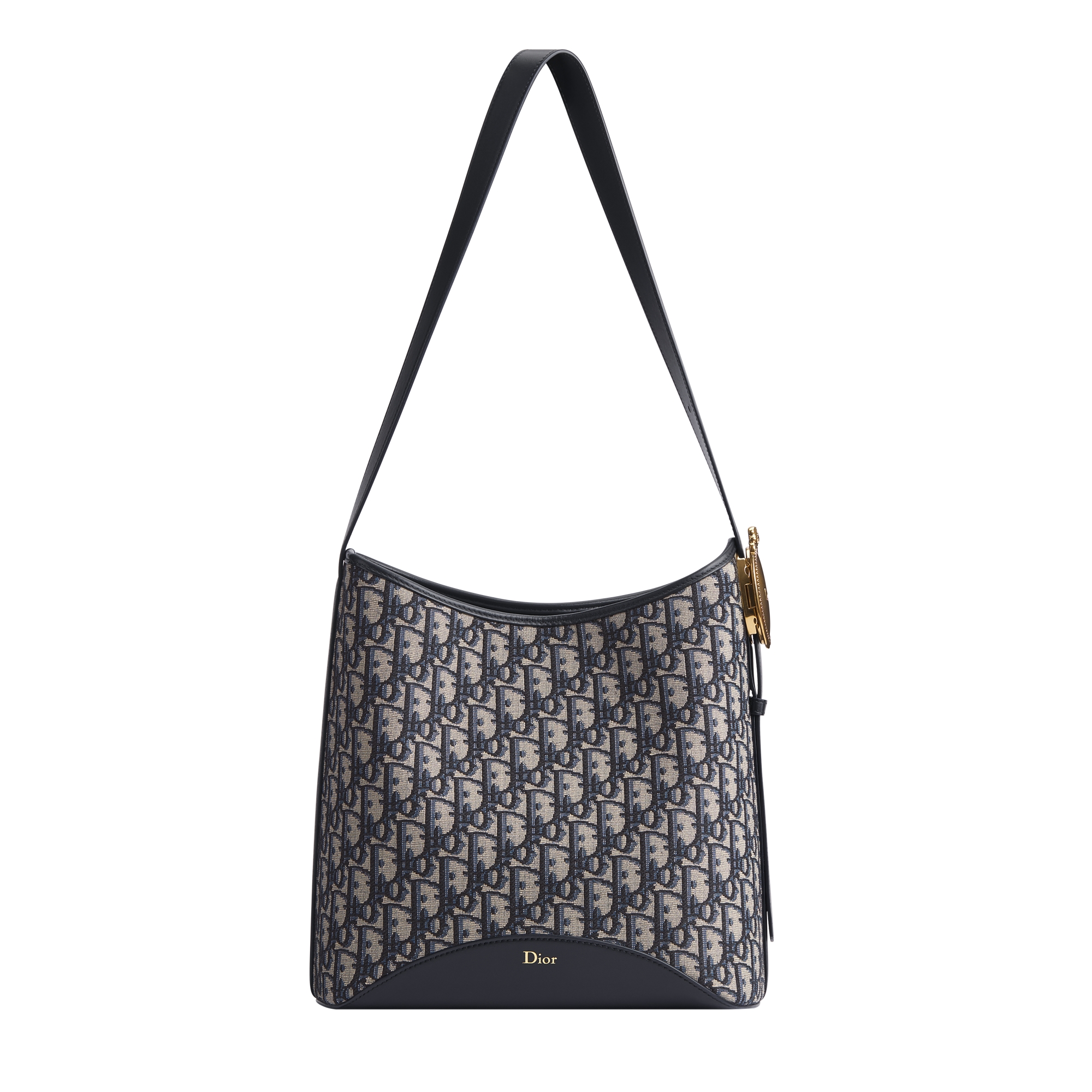 Medium Dior Médaillon Bucket Bag Blue Dior Oblique Jacquard E01