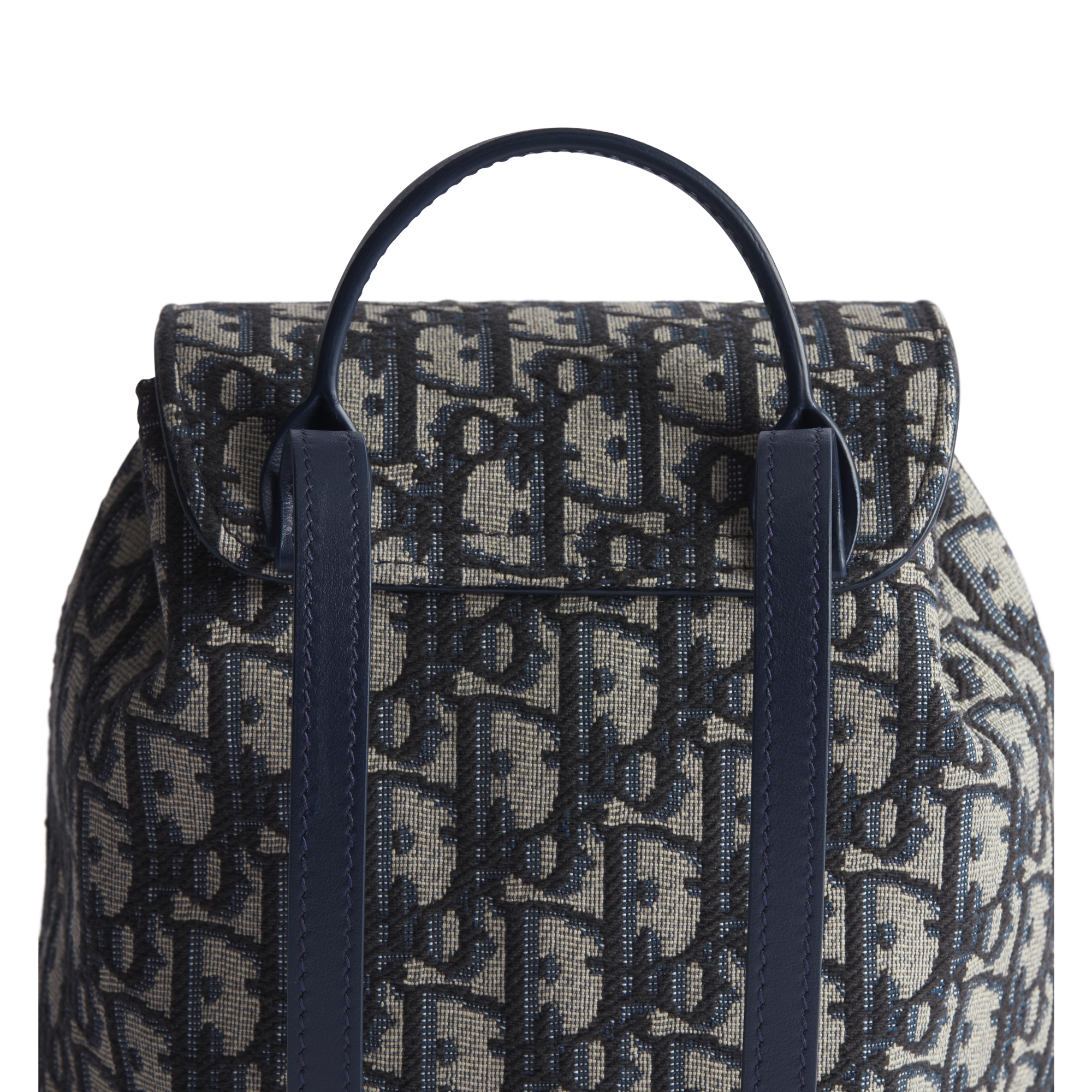 Kids' Backpack Beige and Blue Dior Oblique Jacquard E08