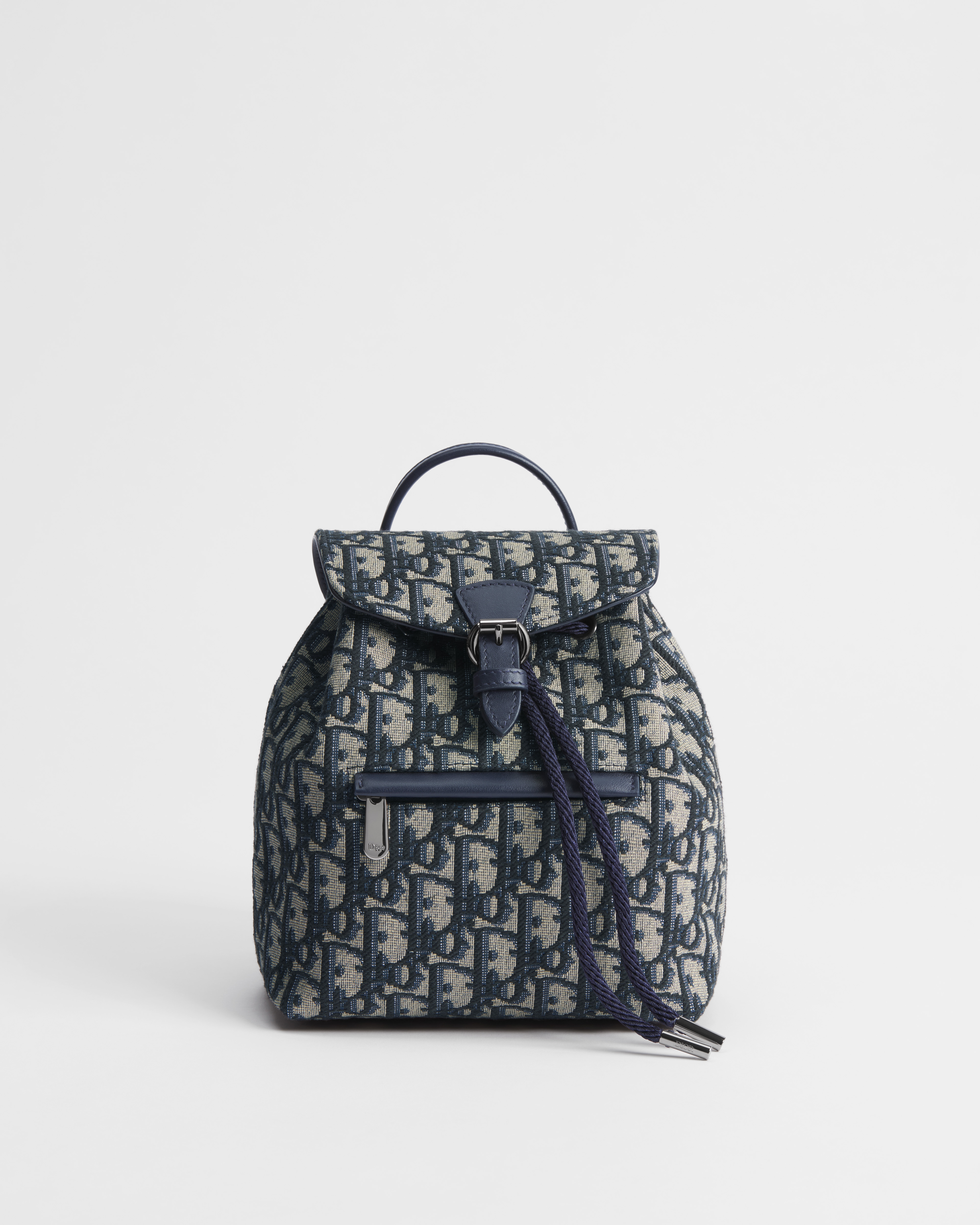 Kids' Backpack Beige and Blue Dior Oblique Jacquard E01