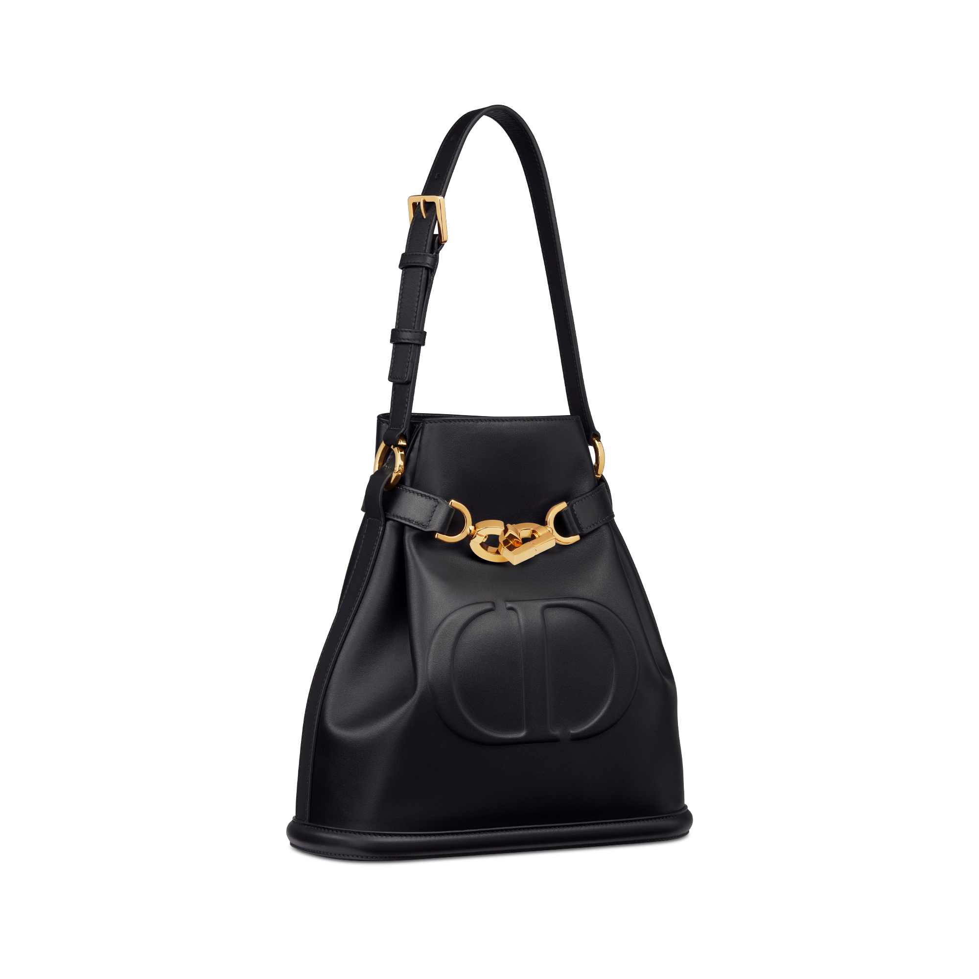 Medium C'est Dior Bag Black CD-Embossed Calfskin E03