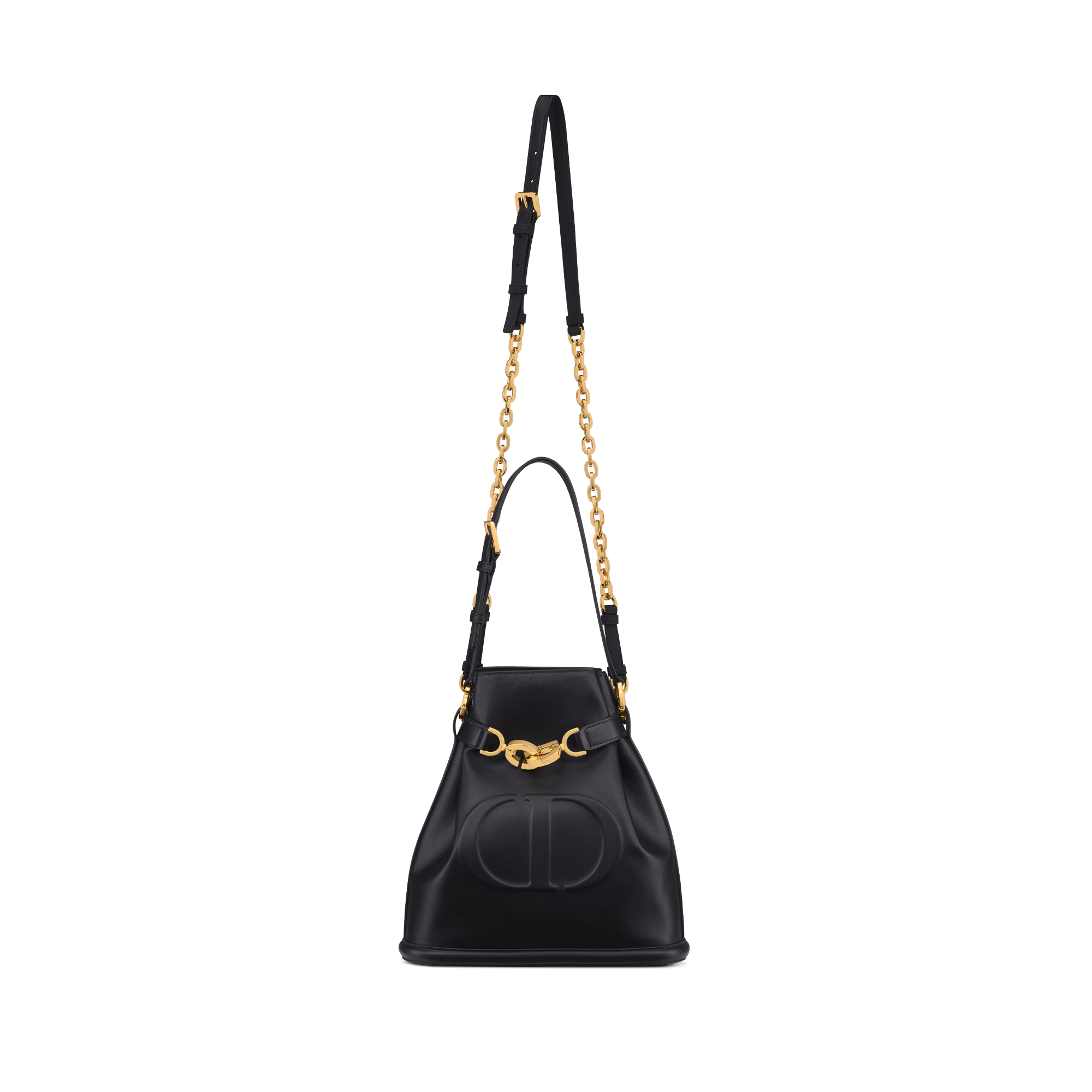 Medium C'est Dior Bag Black CD-Embossed Calfskin E07