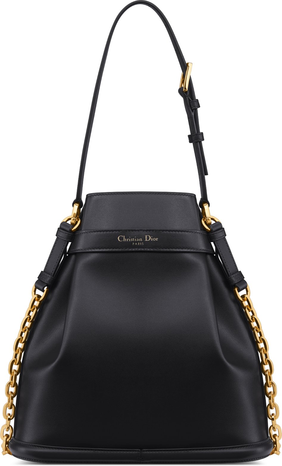 DIOR Medium C est Dior Bag Black CD Embossed Calfskin Women