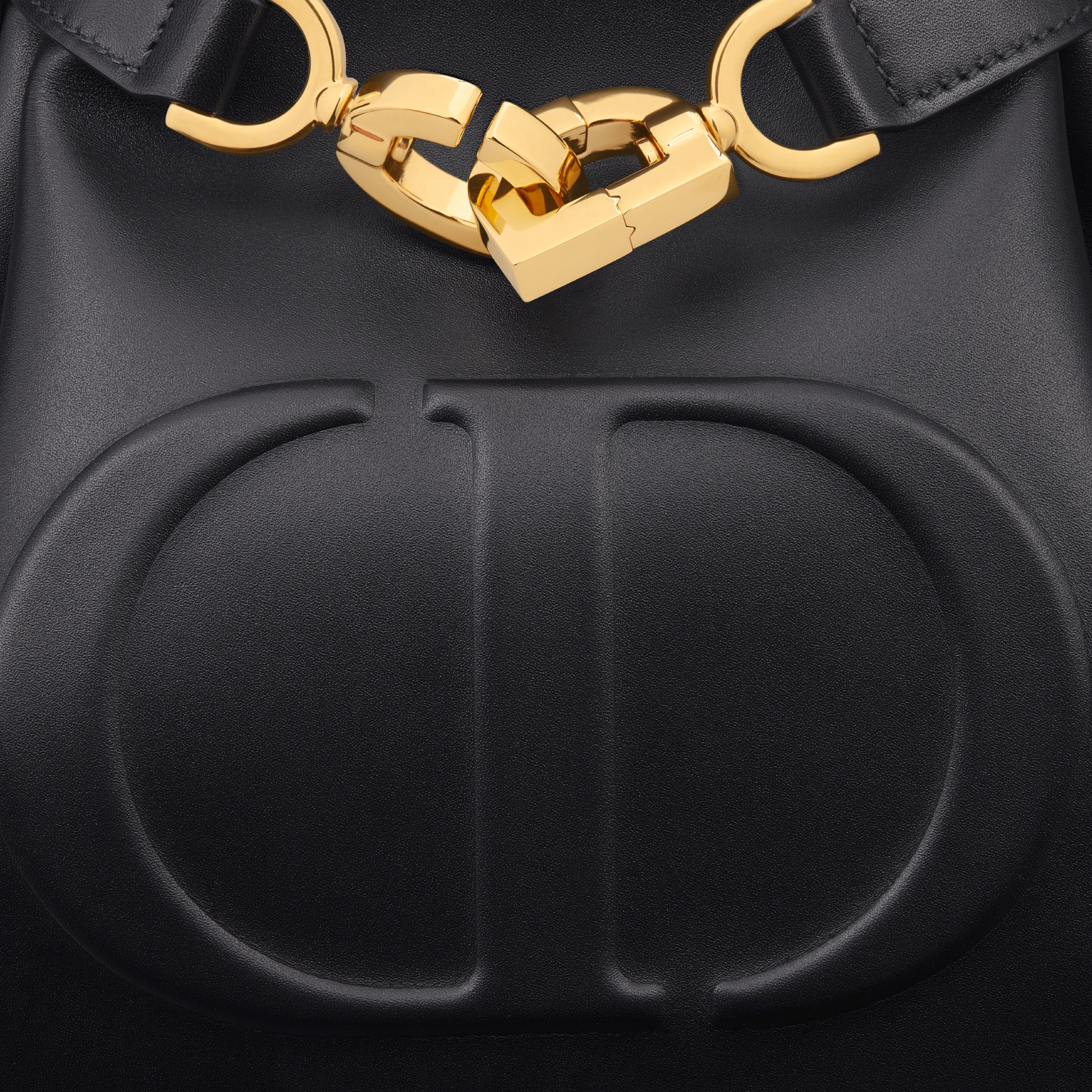 Medium C'est Dior Bag Black CD-Embossed Calfskin E09