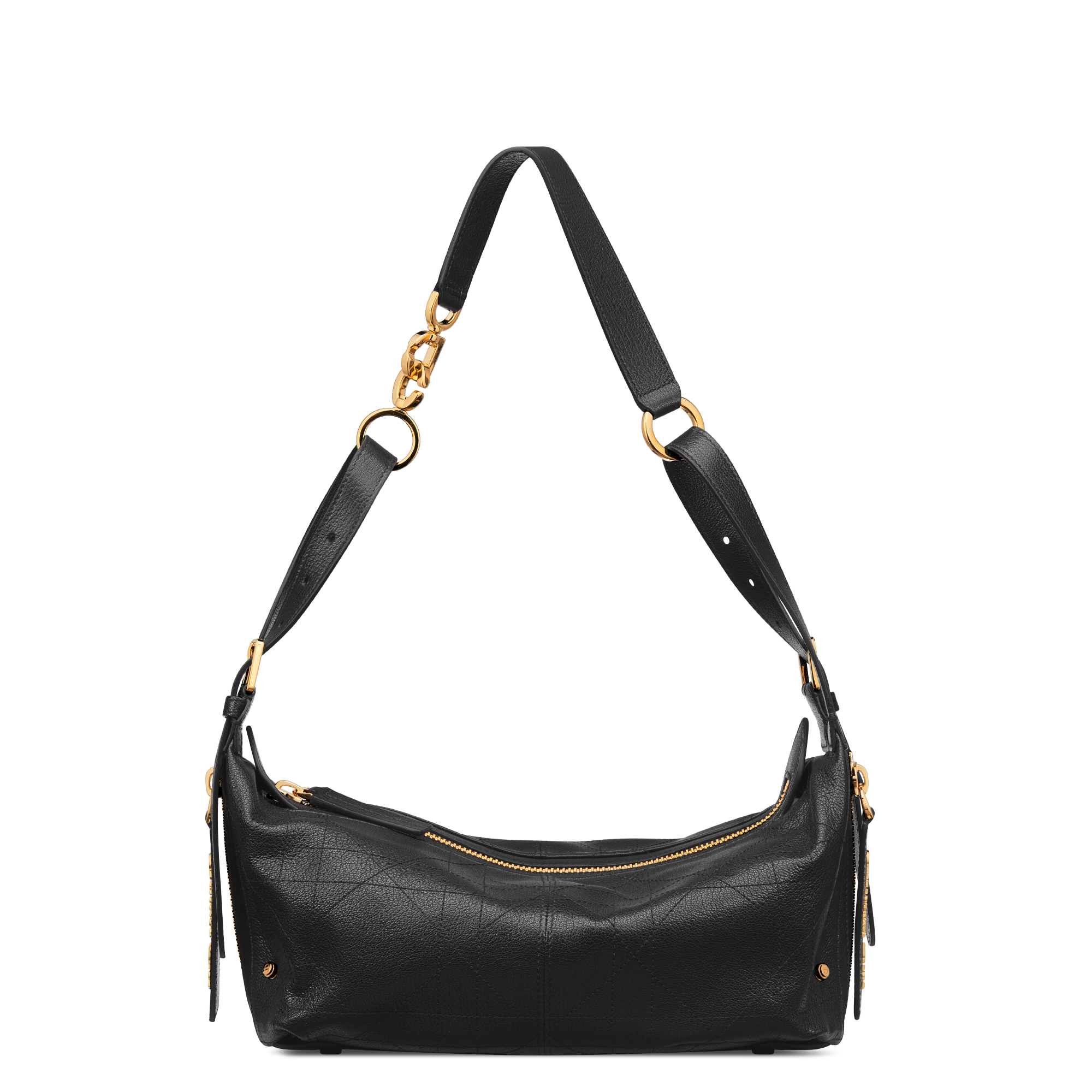 Small D-Journey Bag in Shiny Goatskin Black Flat Macrocannage E01