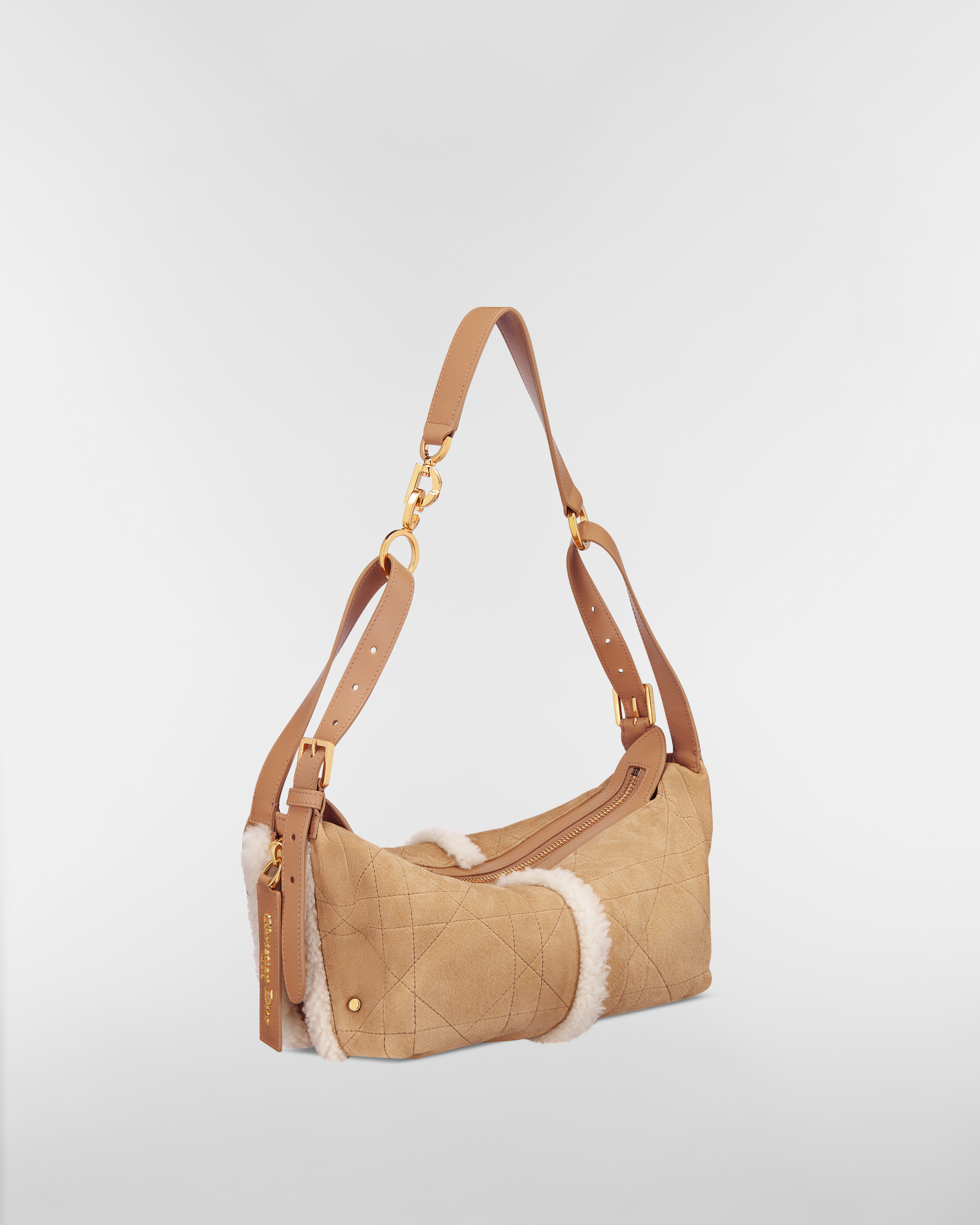 Kleine DiorAlps D-Journey Tasche aus Lammveloursleder