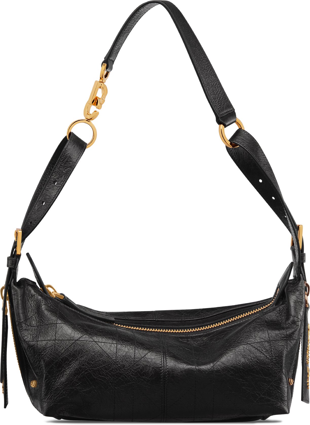 Small D-Journey Bag in Crinkled Calfskin Front view
