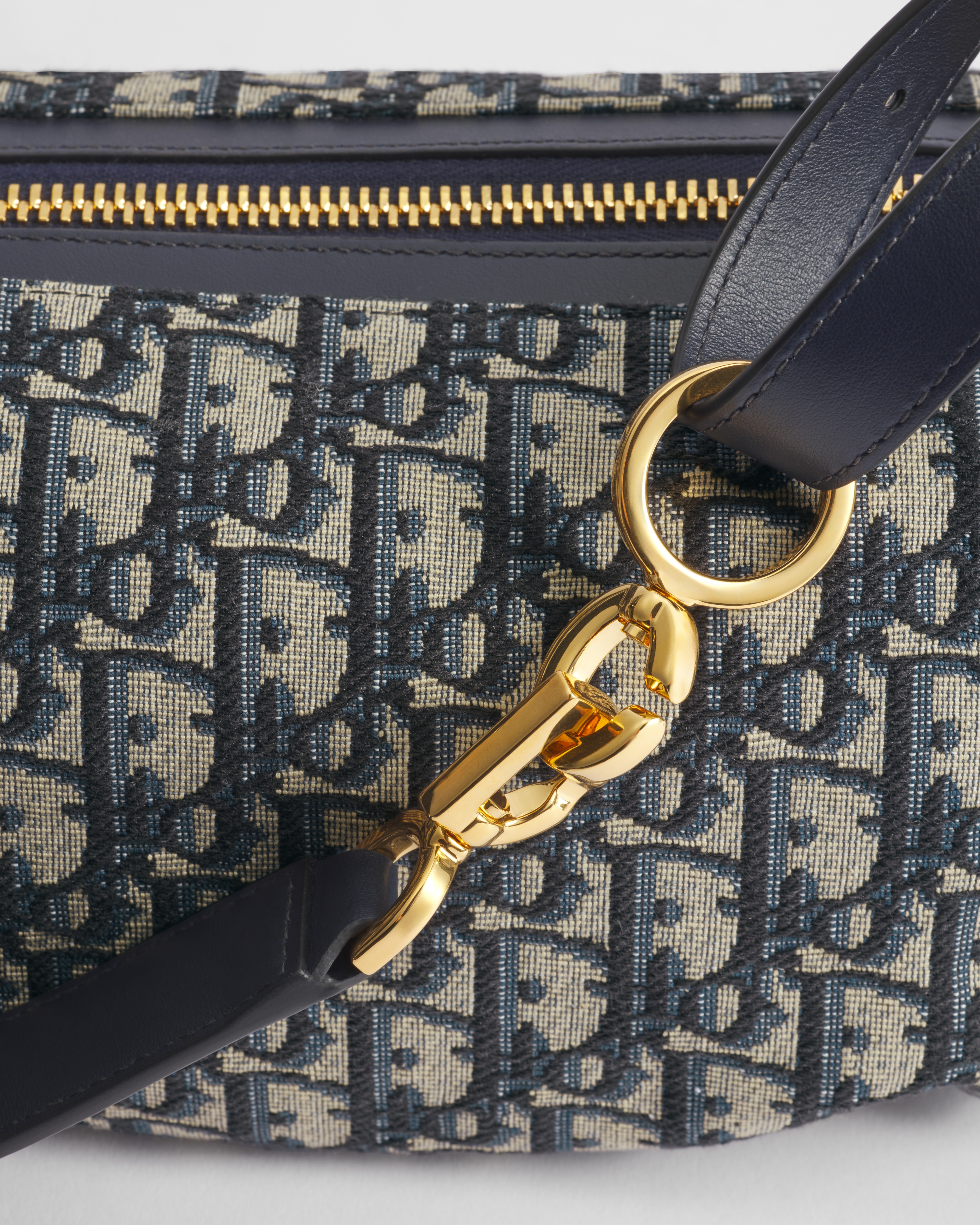 Small D-Journey Bag Blue Dior Oblique Jacquard E09