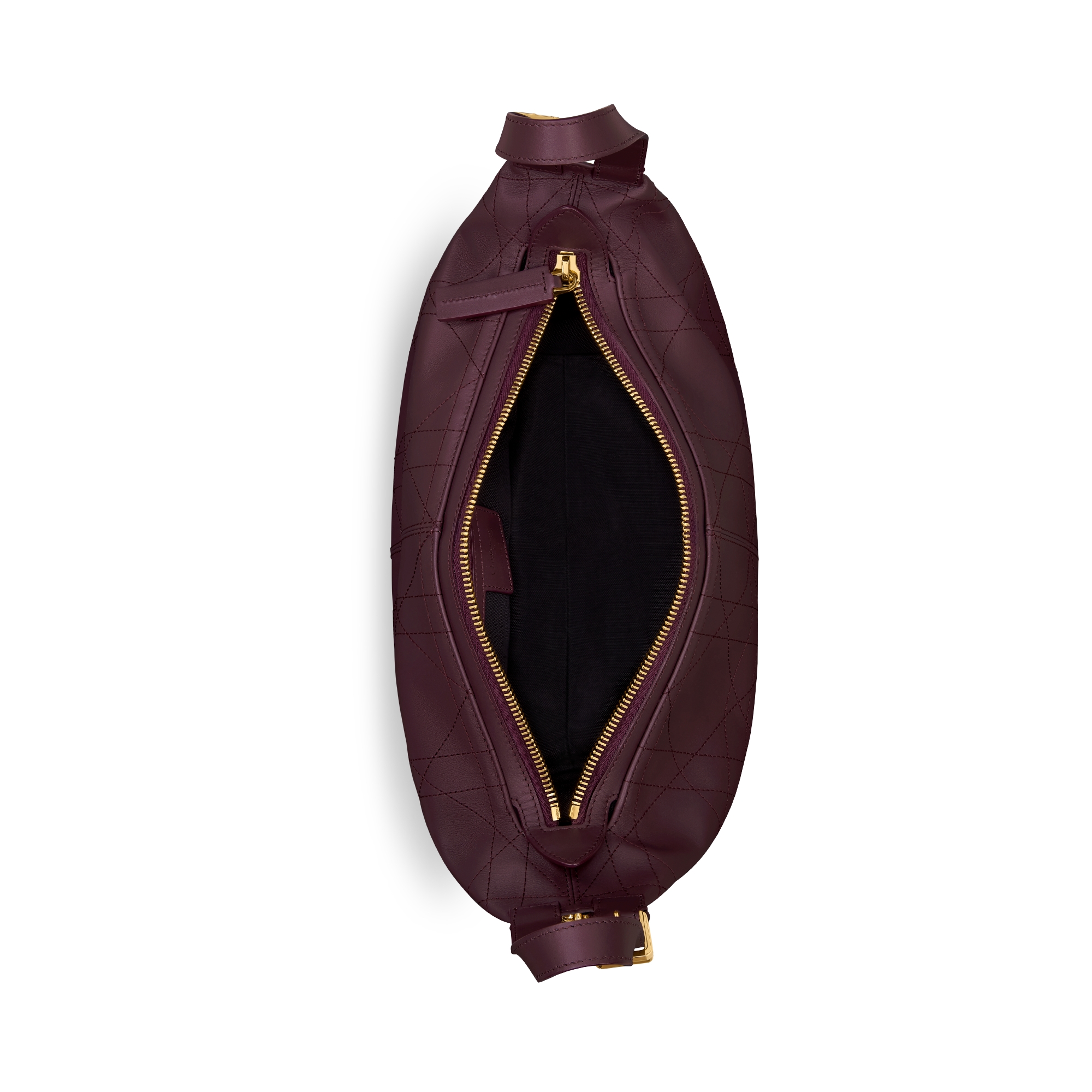 Medium D-Journey Bag in Vintage Smooth Calfskin Plum Flat Macrocannage E06