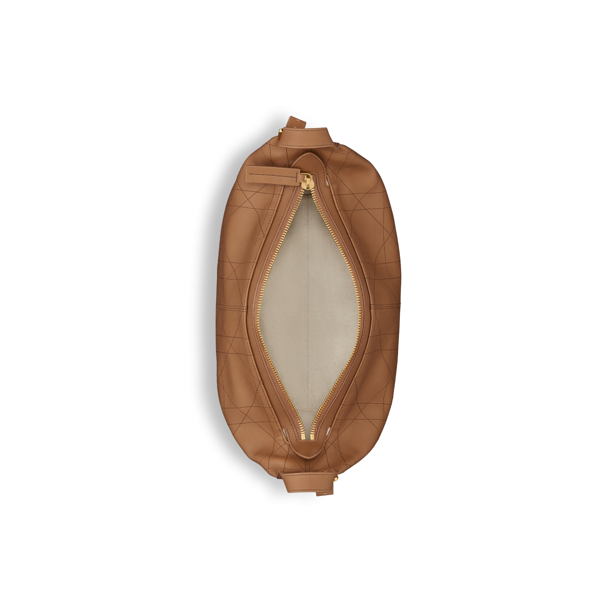 Medium D-Journey Bag in Vintage Smooth Calfskin Camel Flat Macrocannage E06