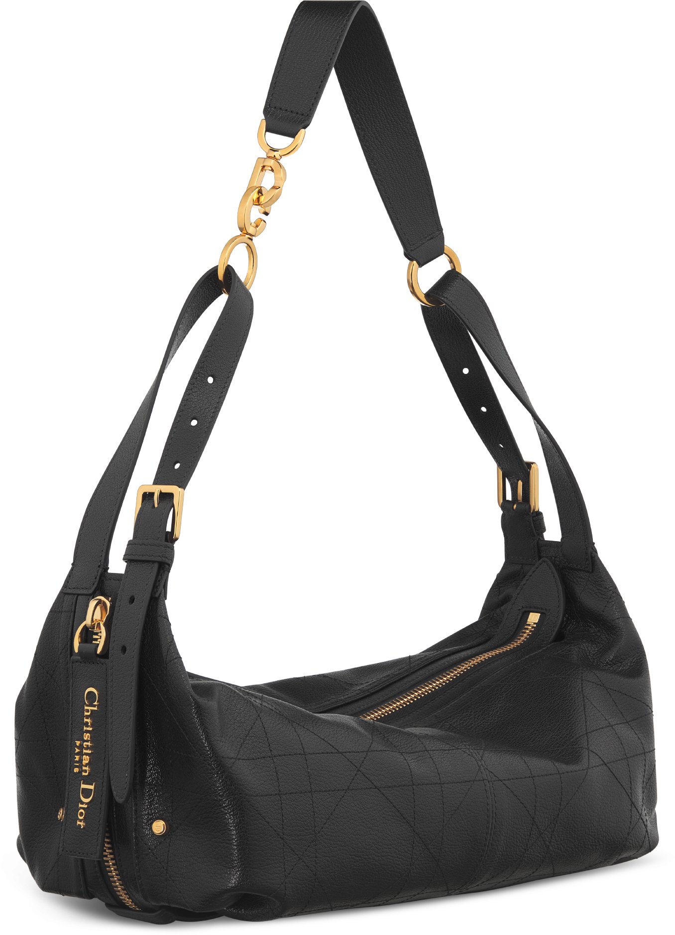Medium D-Journey Bag in Shiny Goatskin Three quarter closed view Three quarter closed view