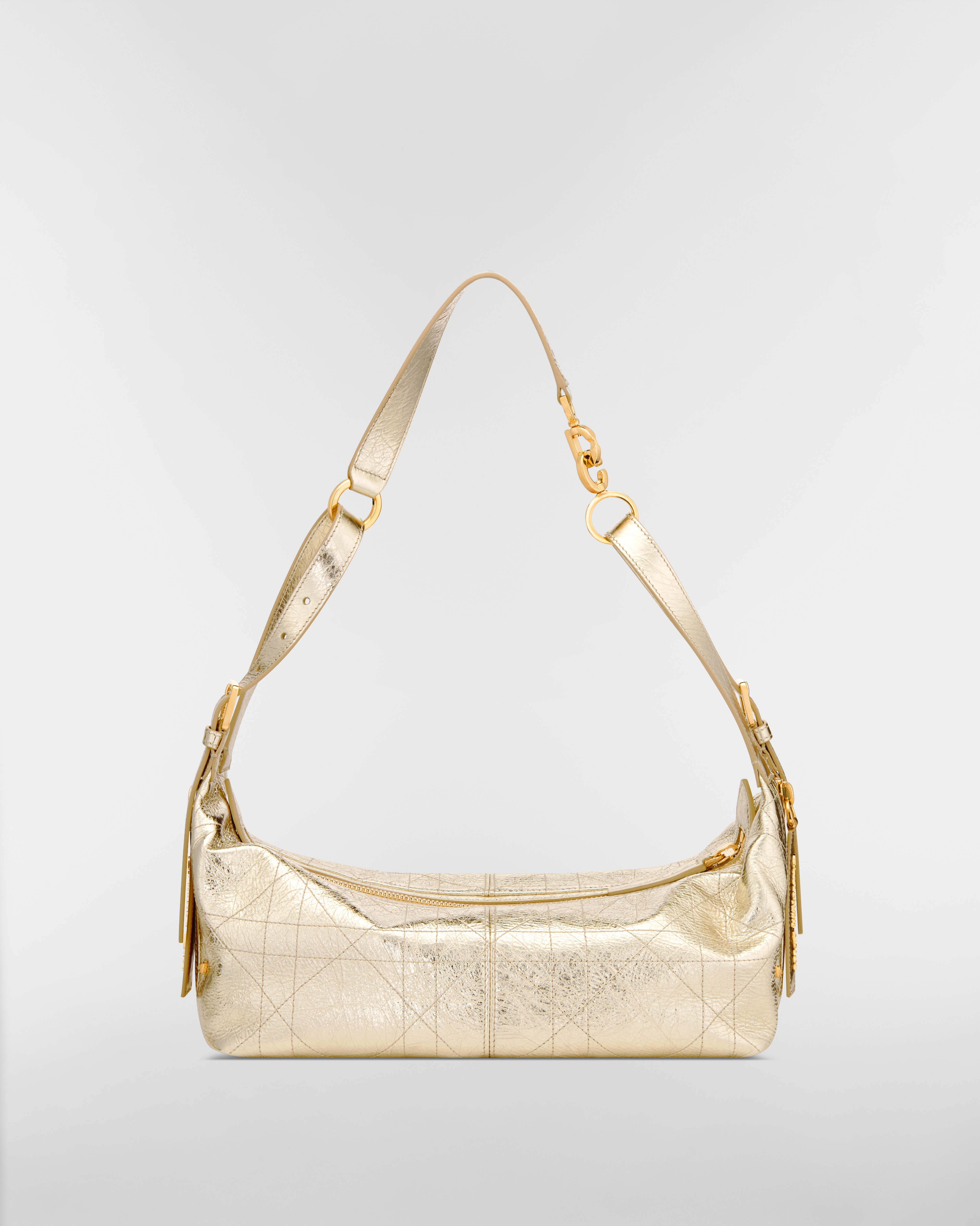 Mittelgroße D-Journey Tasche aus Kalbsleder in Knitteroptik