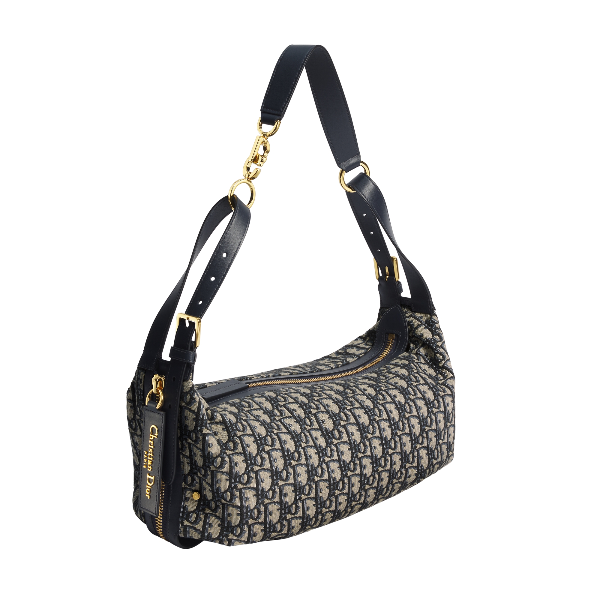 Medium D-Journey Bag Blue Dior Oblique Jacquard E03