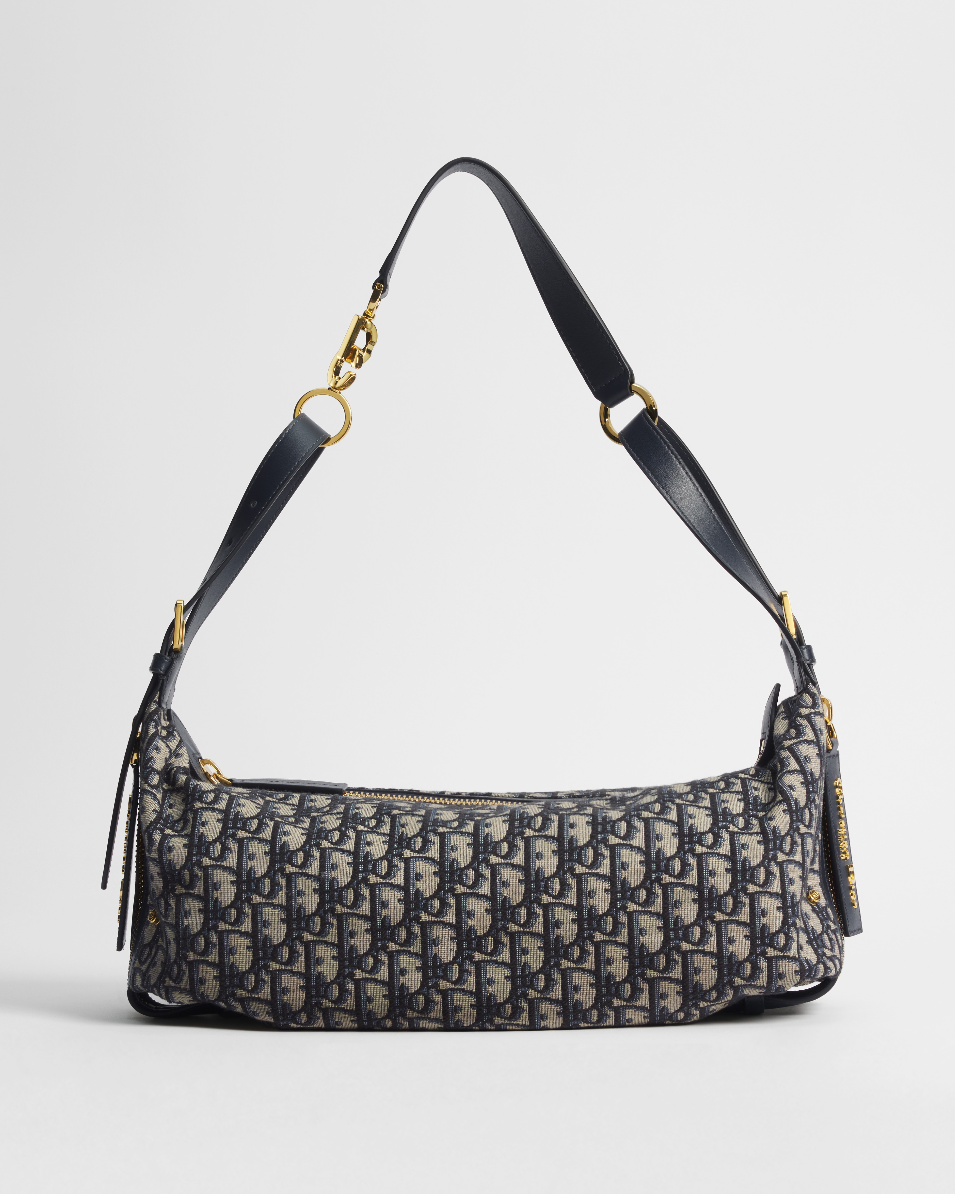 Mittelgroße D-Journey Tasche Dior Oblique Jacquard in Blau E01