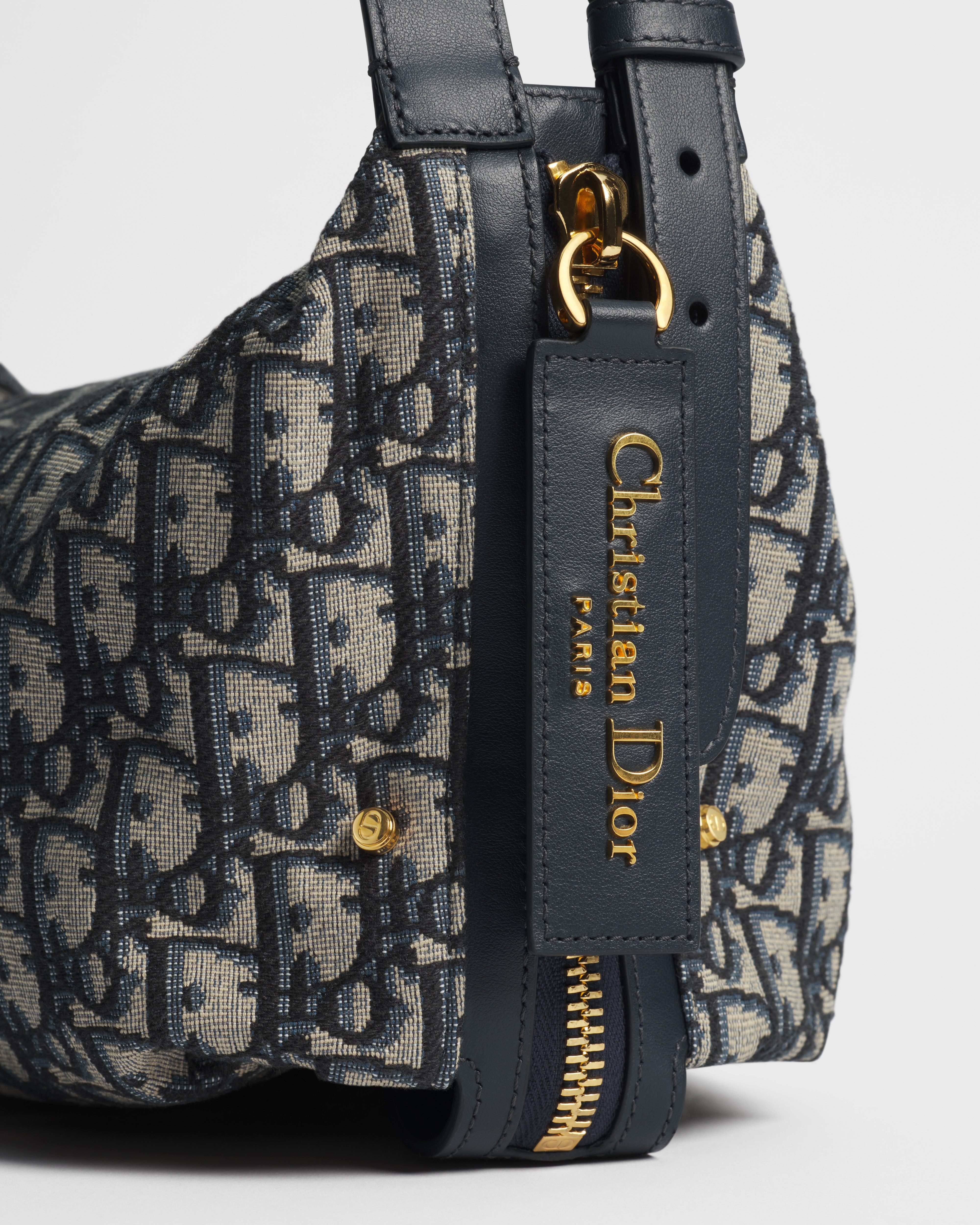 Medium D-Journey Bag Blue Dior Oblique Jacquard E10