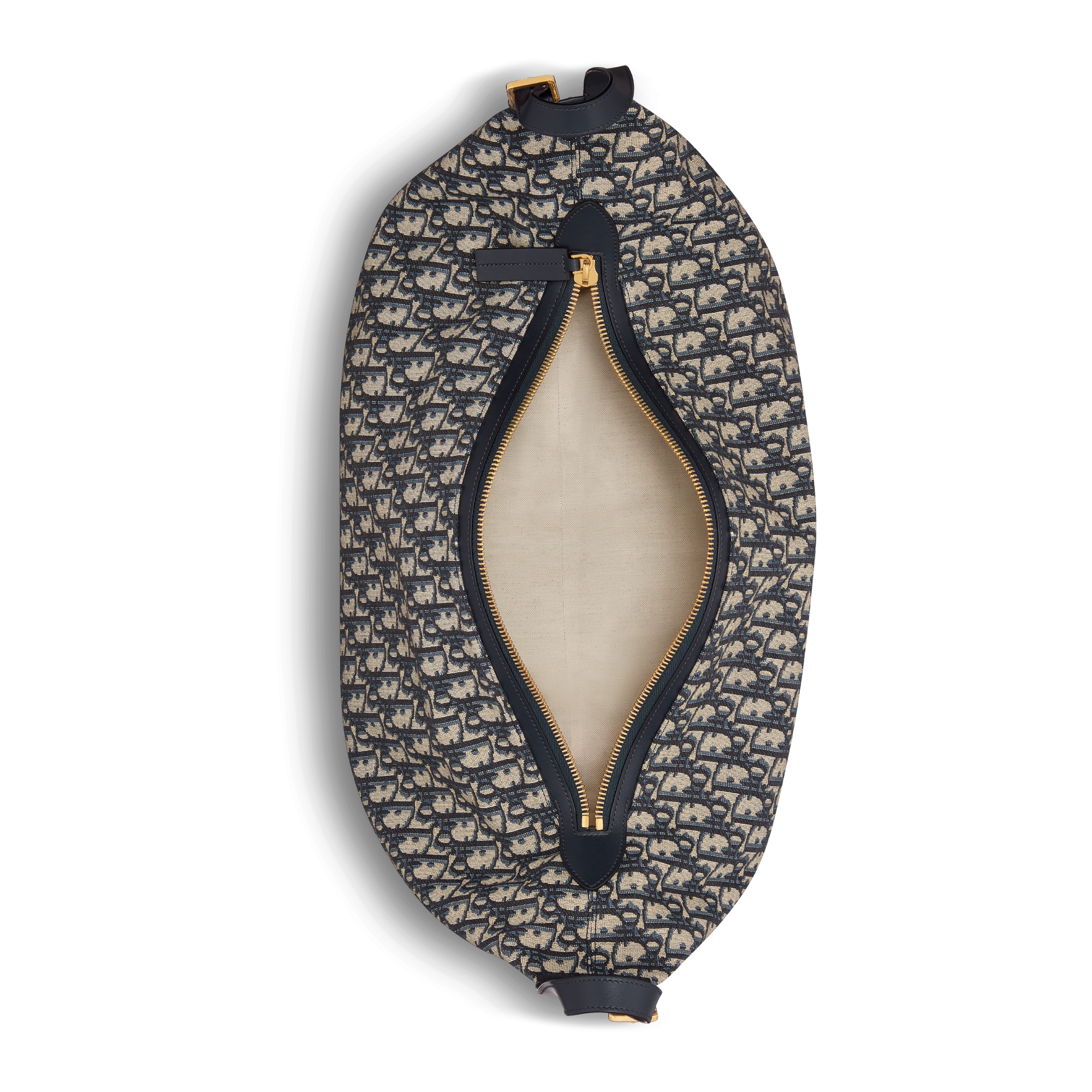 Large D-Journey Bag Blue Dior Oblique Jacquard E06