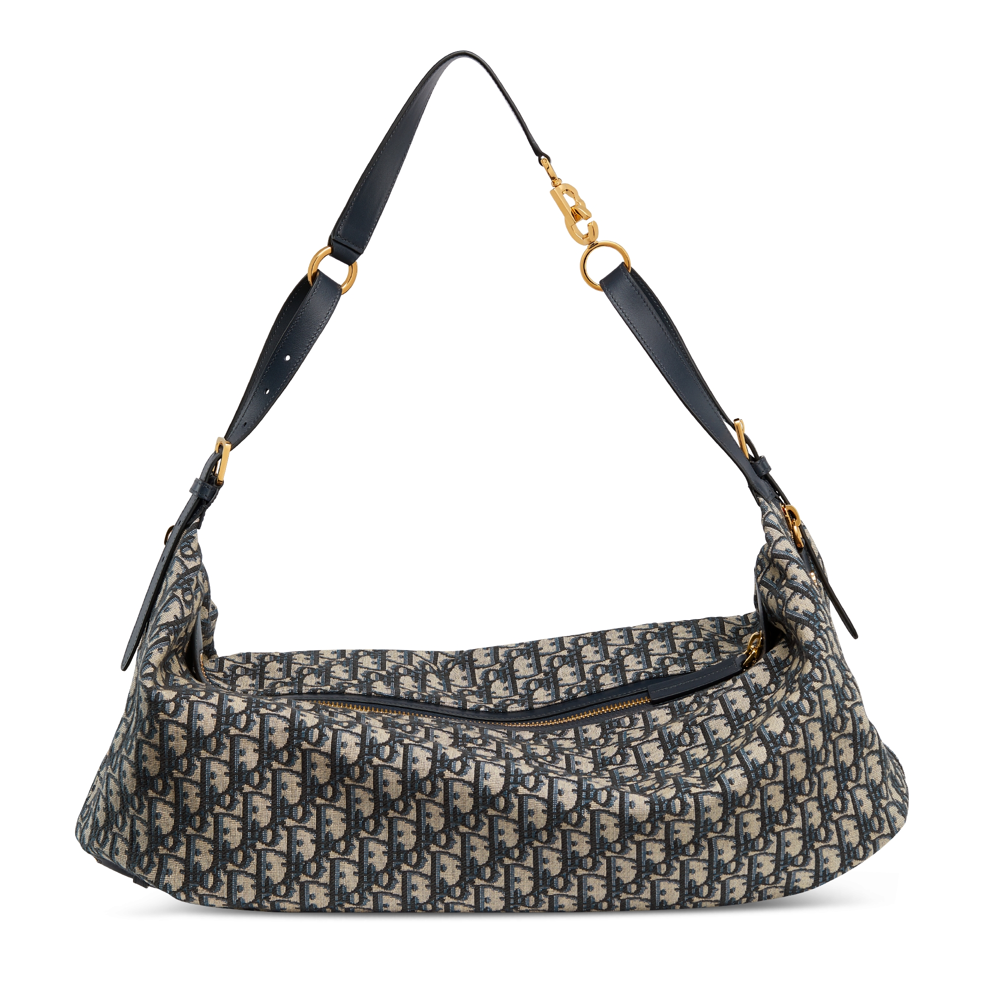 Large D-Journey Bag Blue Dior Oblique Jacquard E08