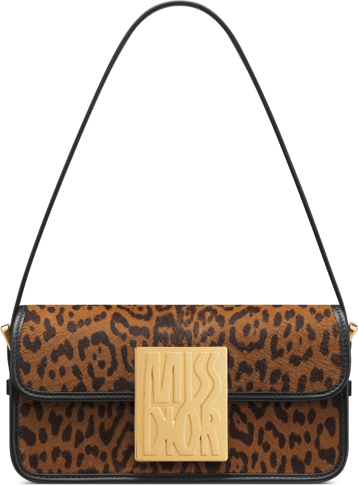 Miss Dior Flap Bag Camel Pony Hair Calfskin with Brown Leopard Motif DIOR