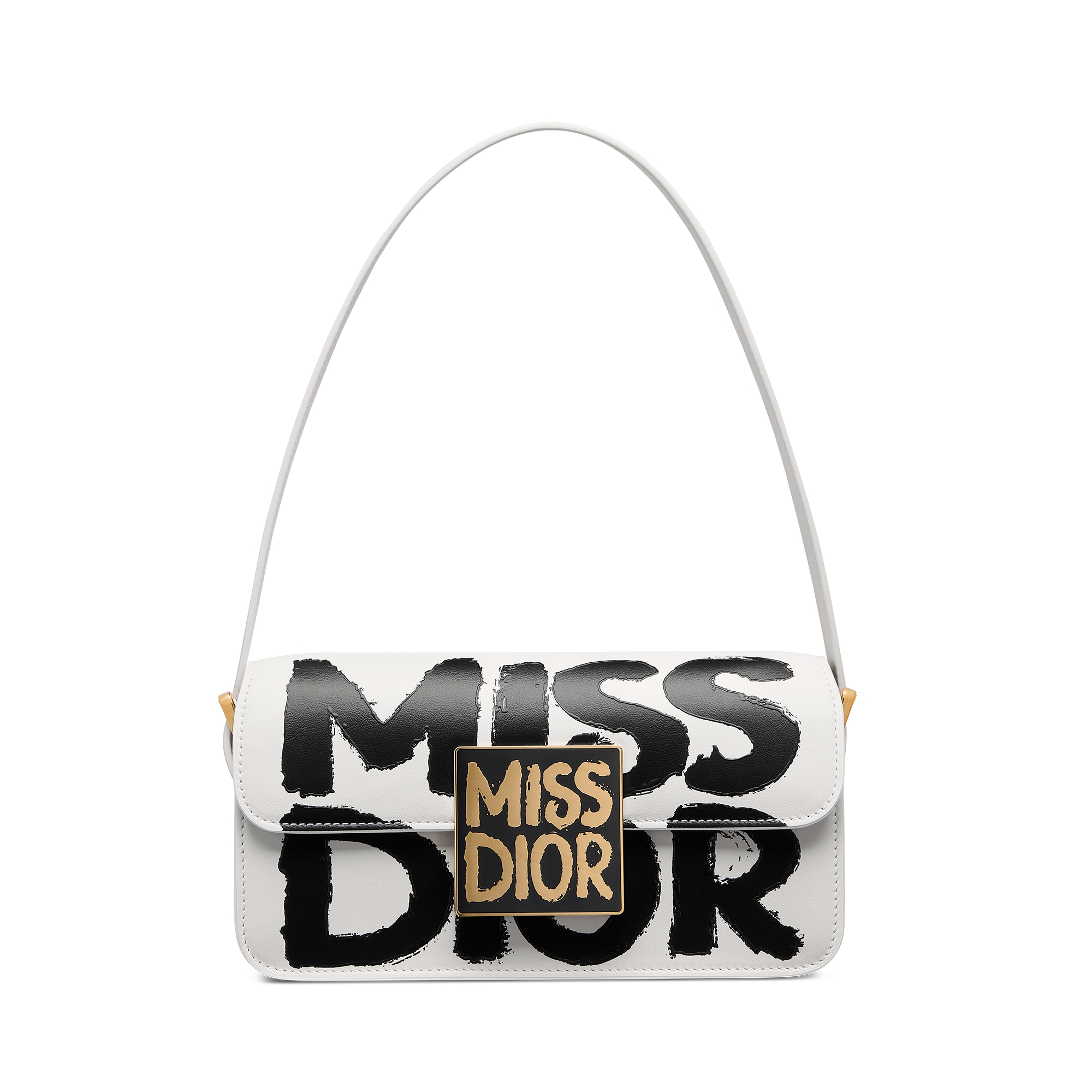 Miss Dior Graffiti コットン & リネン ジャージー T-Shirt White Cotton and Linen Jersey with Red Miss Dior