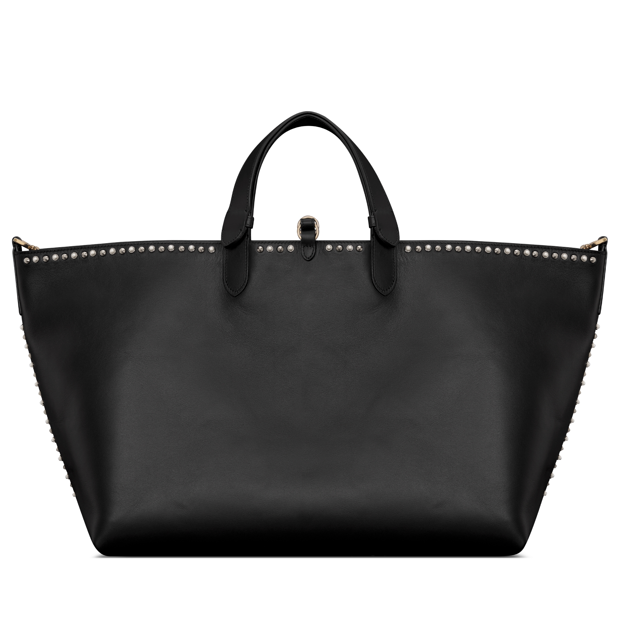 MEDIUM 28 TOUJOURS BAG IN BLACK MIX WHITE CANNAGE TWEED WITH GOLD HARDWARE