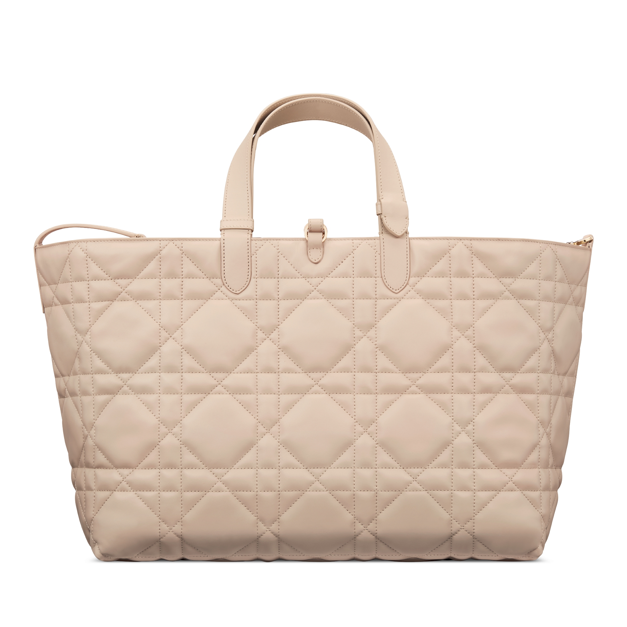 Large Dior Toujours Bag Powder Beige Macrocannage Calfskin E08