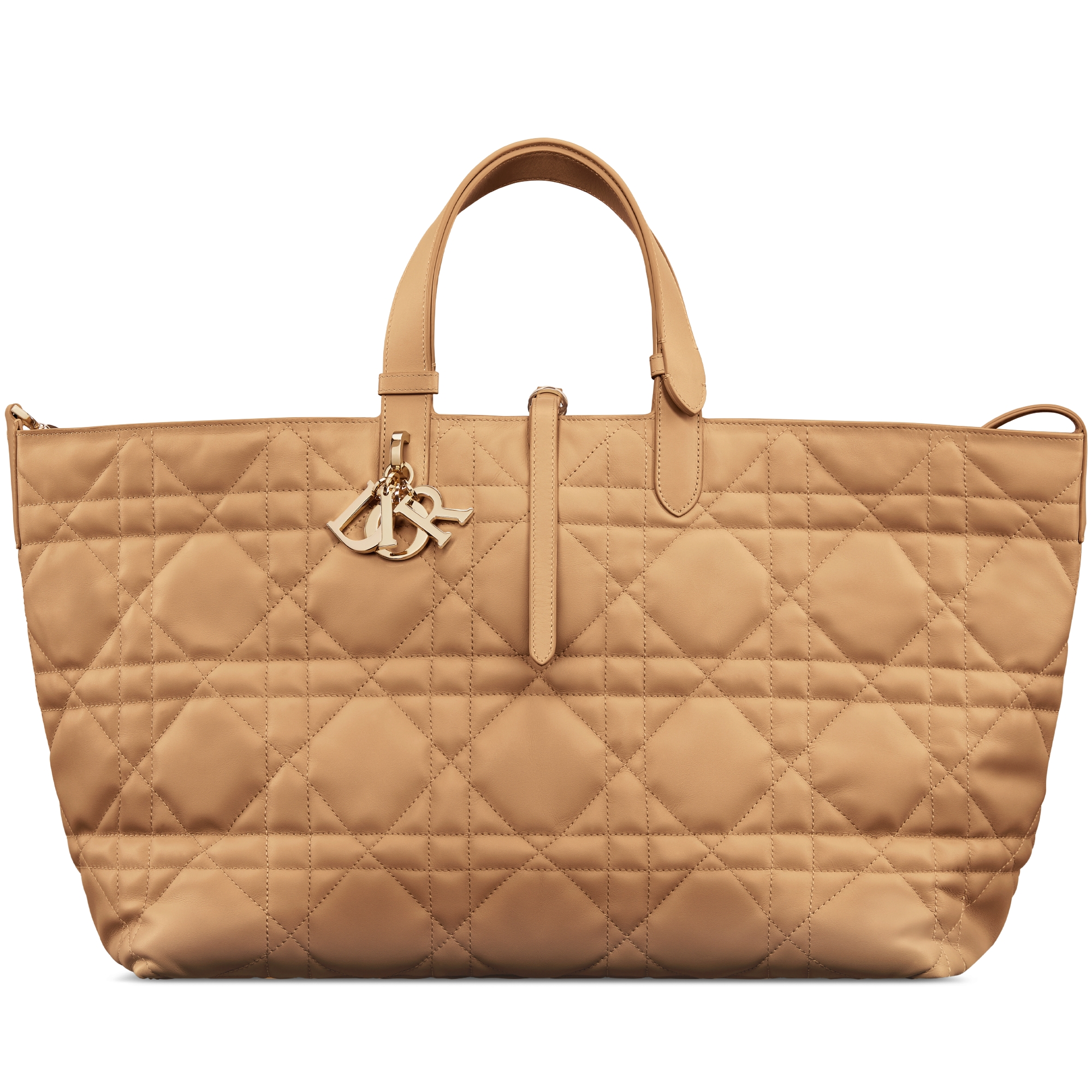 Sac Dior Toujours Large Cuir de veau Macrocannage couleur Medium Tan E01