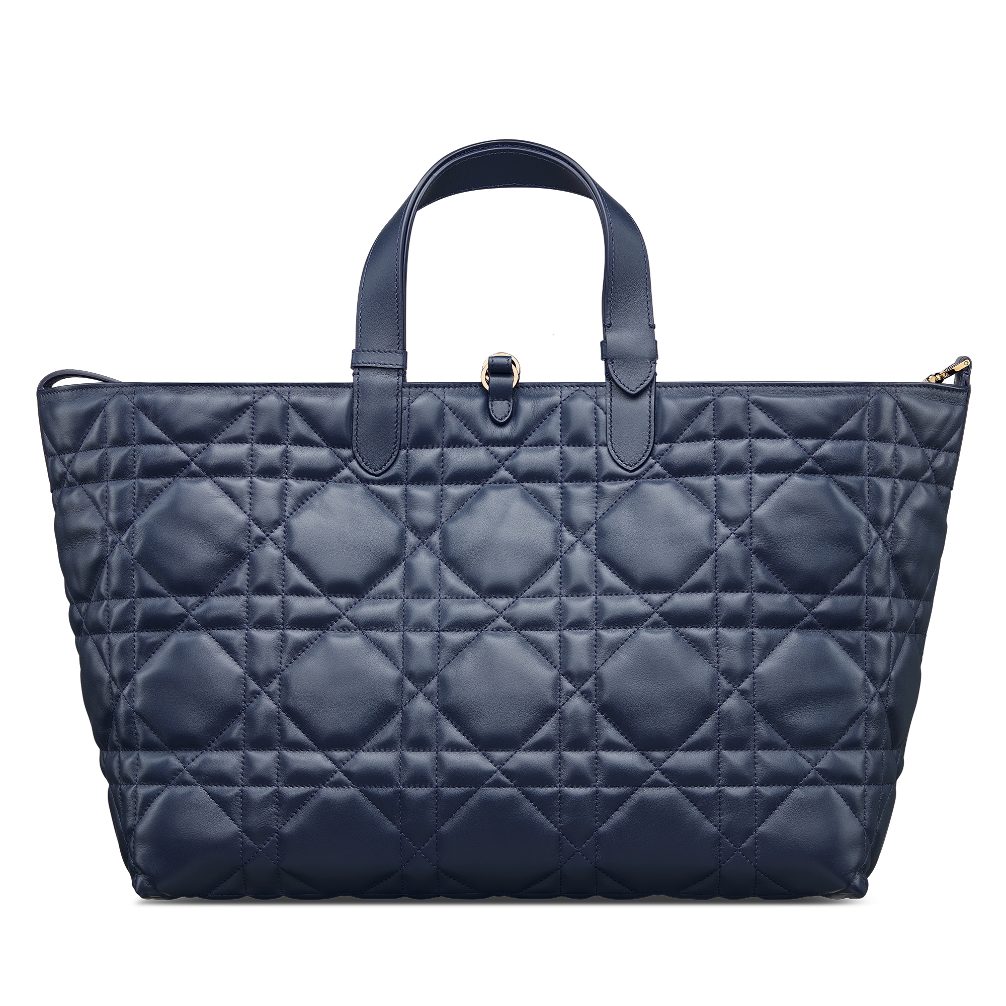 Large Dior Toujours Bag Deep Ocean Blue Macrocannage Calfskin E08
