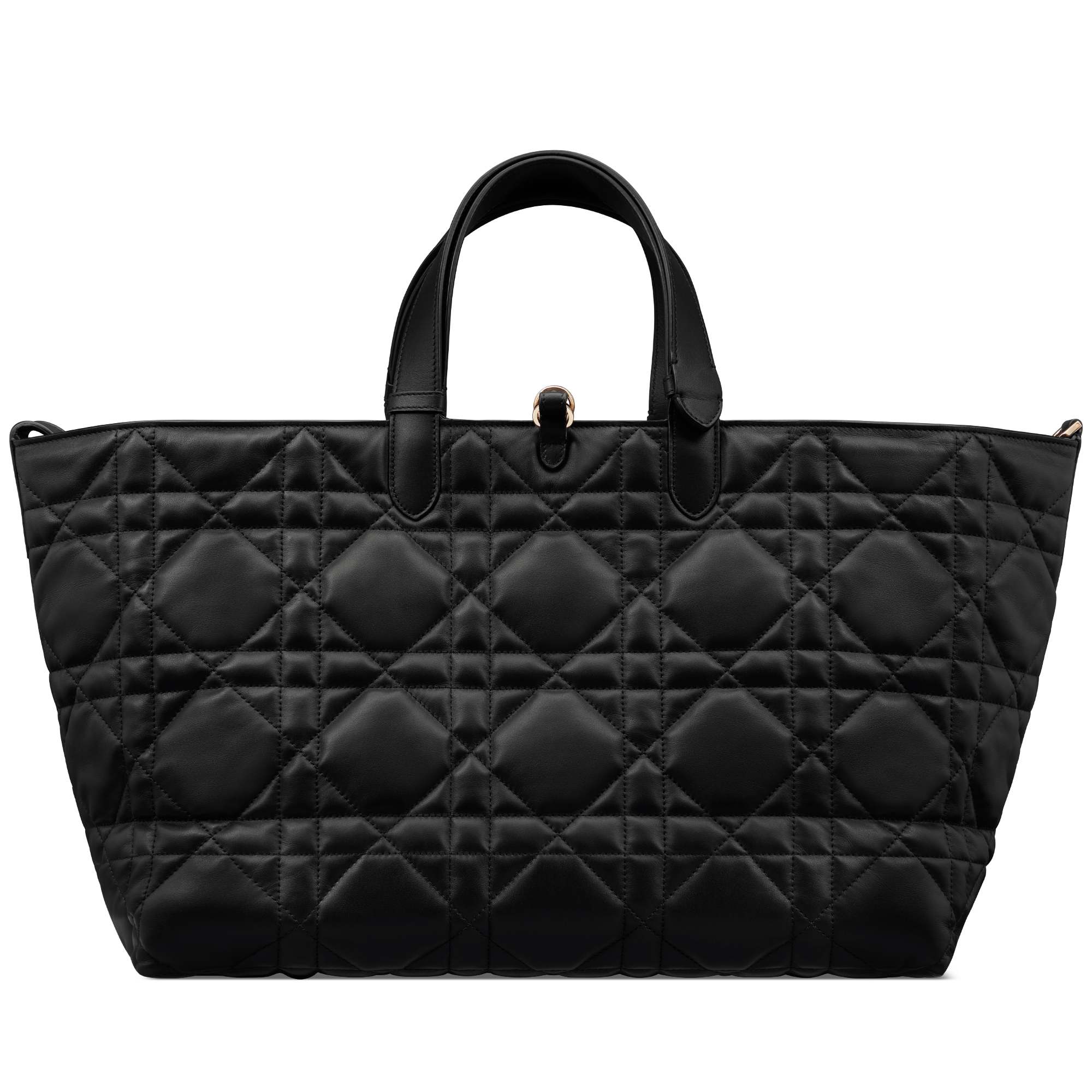 Large Dior Toujours Bag Black Macrocannage Calfskin E08