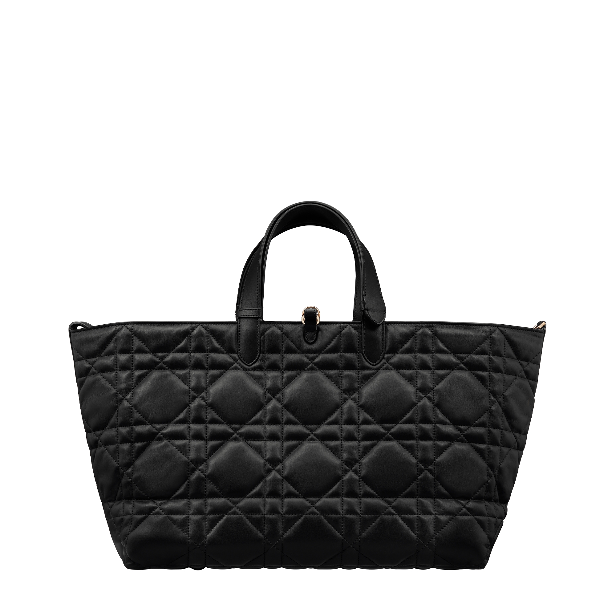 Large Dior Toujours Bag Black Macrocannage Calfskin E08
