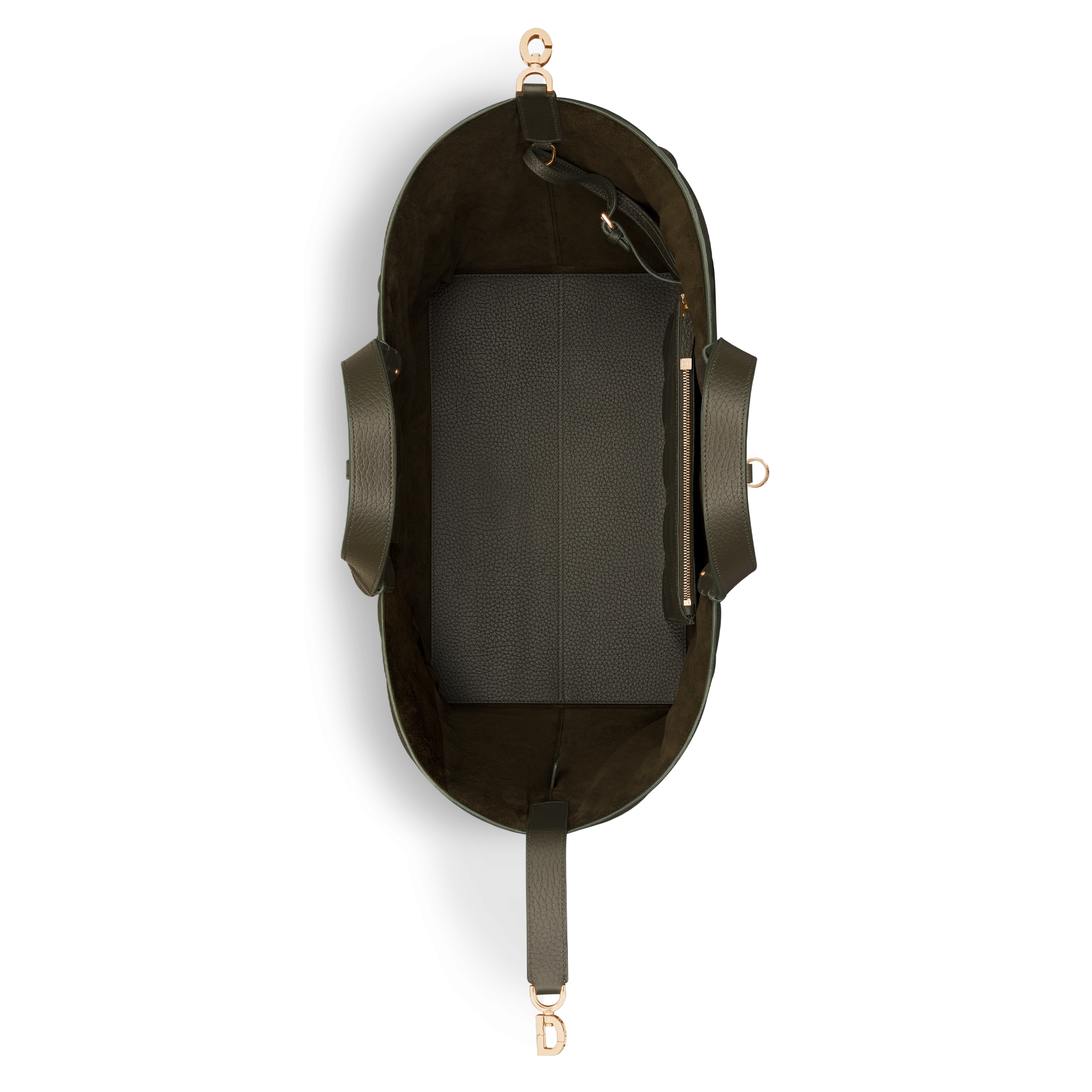 Large Dior Toujours Bag Khaki Macrocannage Grained Calfskin E06